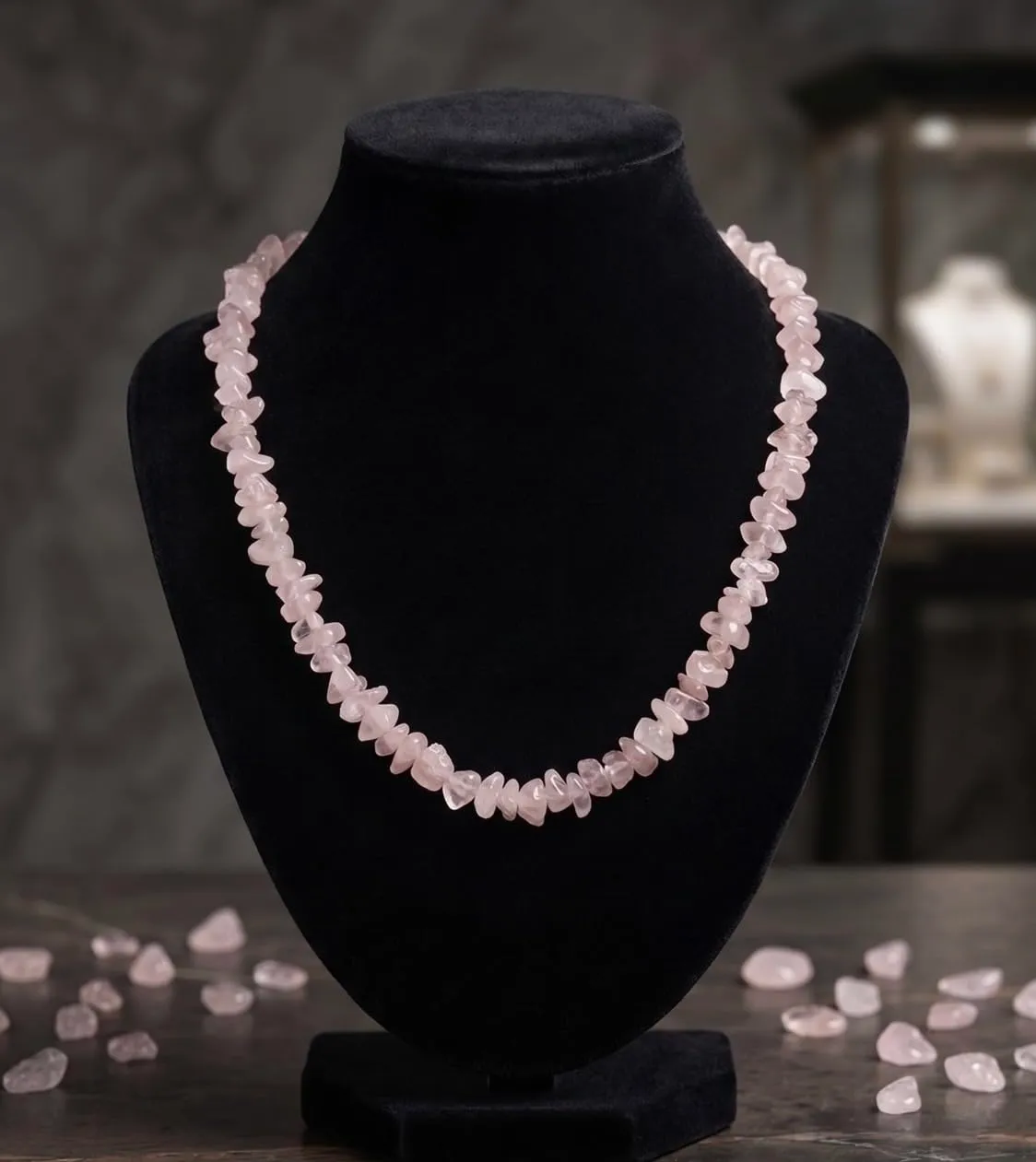 Alchimia Set Collana e Bracciale Elastico in Quarzo Rosa - immagine 2