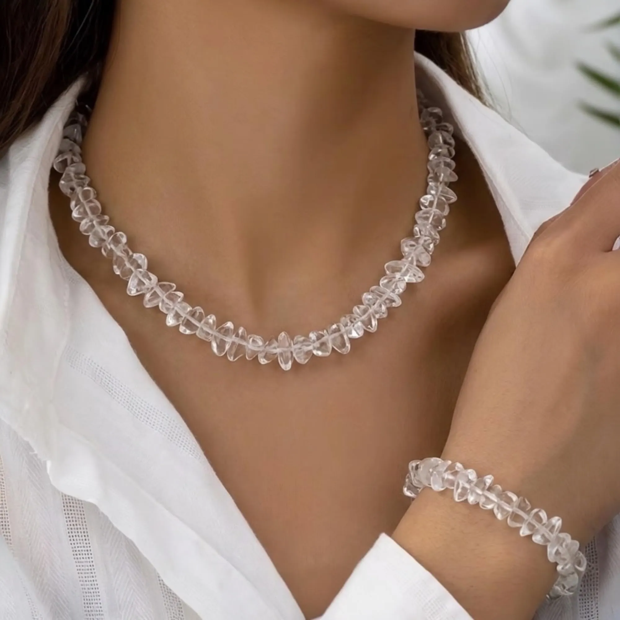 Alchimia Set Bracciale e Collana in Quarzo Ialino - immagine 2