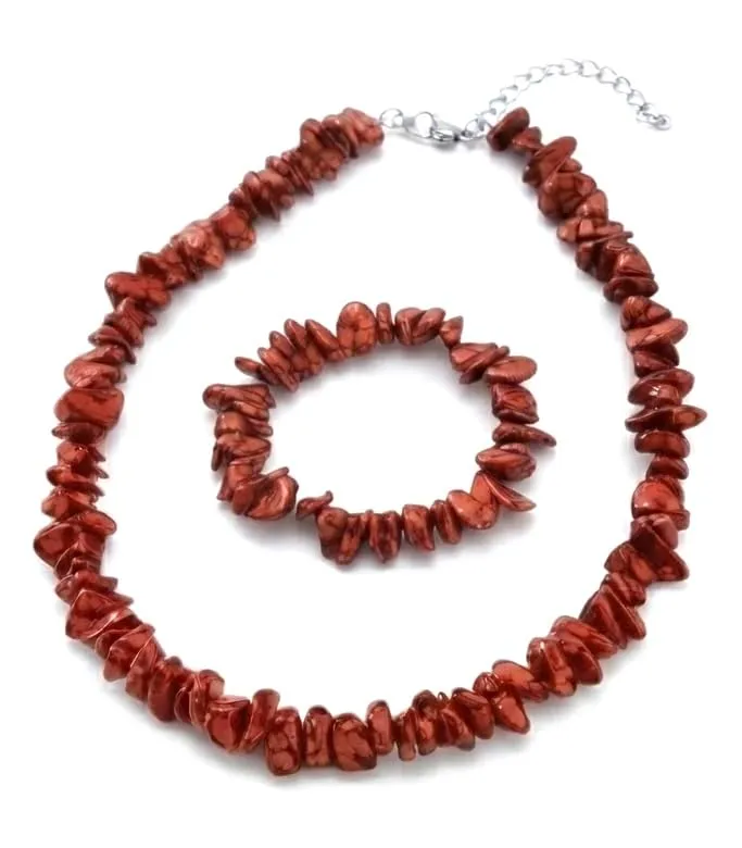 Alchimia Set Bracciale e Collana in Diaspro Rosso - immagine 6