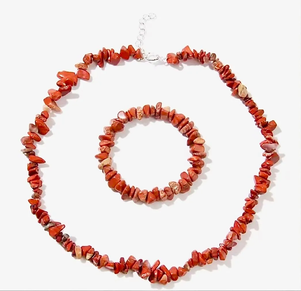 Alchimia Set Bracciale e Collana in Diaspro Rosso - immagine 7