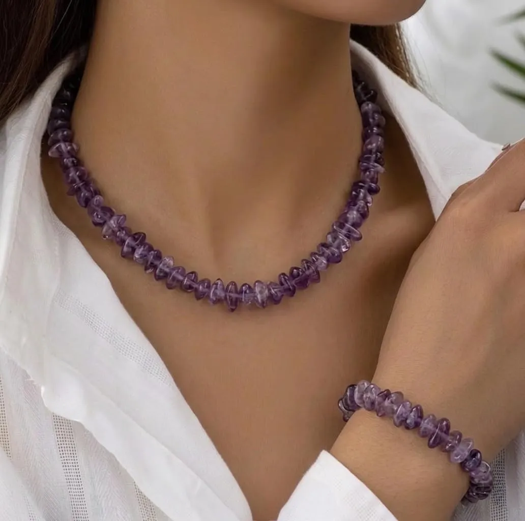 Alchimia Set Bracciale e Collana in Ametista - immagine 2