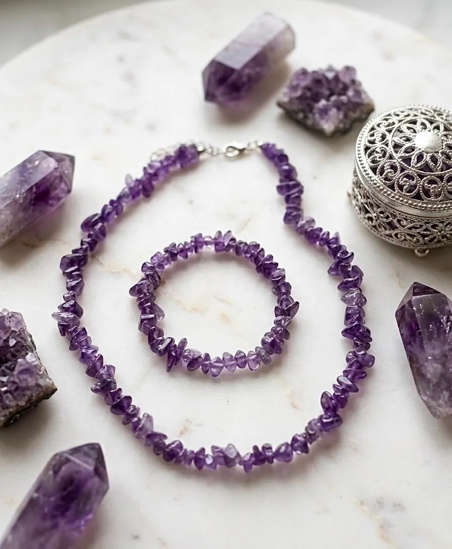 Alchimia Set Bracciale e Collana in Ametista - immagine 6