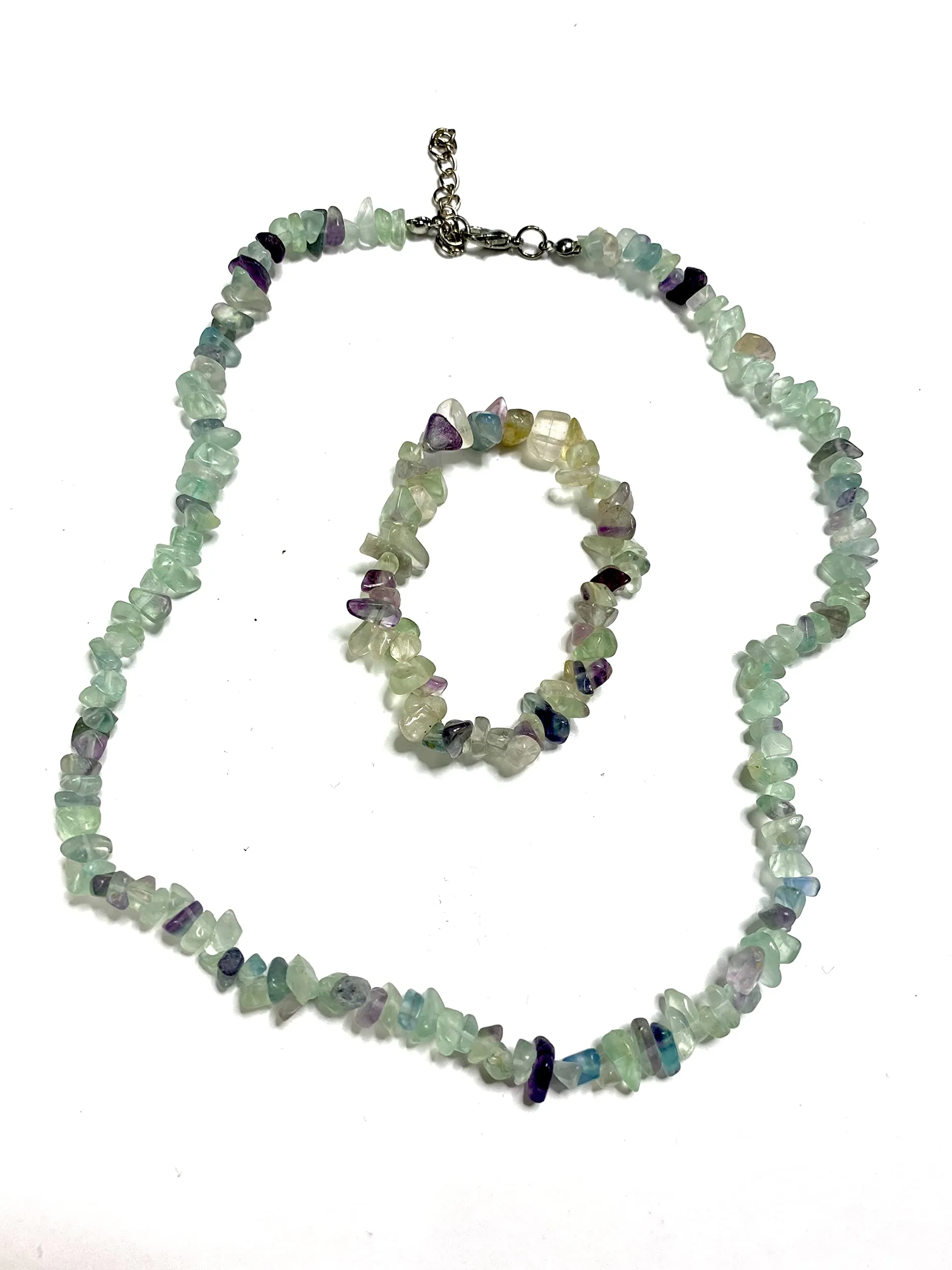 Alchimia Set Collana e Bracciale Elastico in Fluorite Rainbow - immagine 5