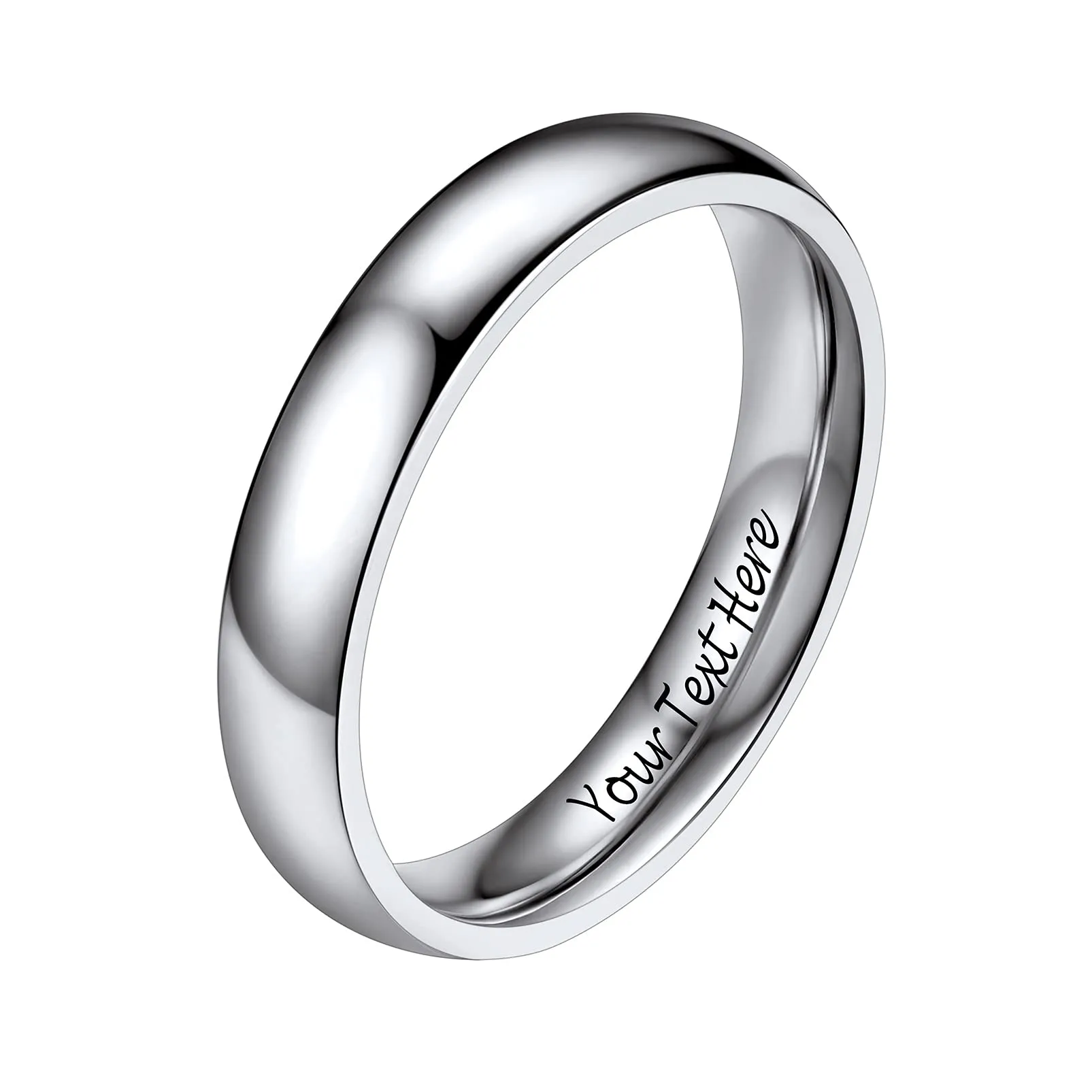 PROSTEEL Anello Donna Personalizzabile in Acciaio Inossidabile, Argento, Misura 09 - immagine 1