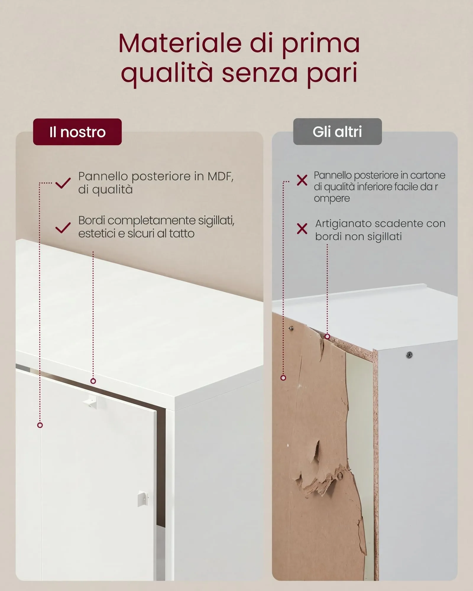 VASAGLE Custos Libreria a 6 Ripiani, Stile Industriale, 24 x 40 x 178,5 cm, Bianco LBC167T14 - immagine 6