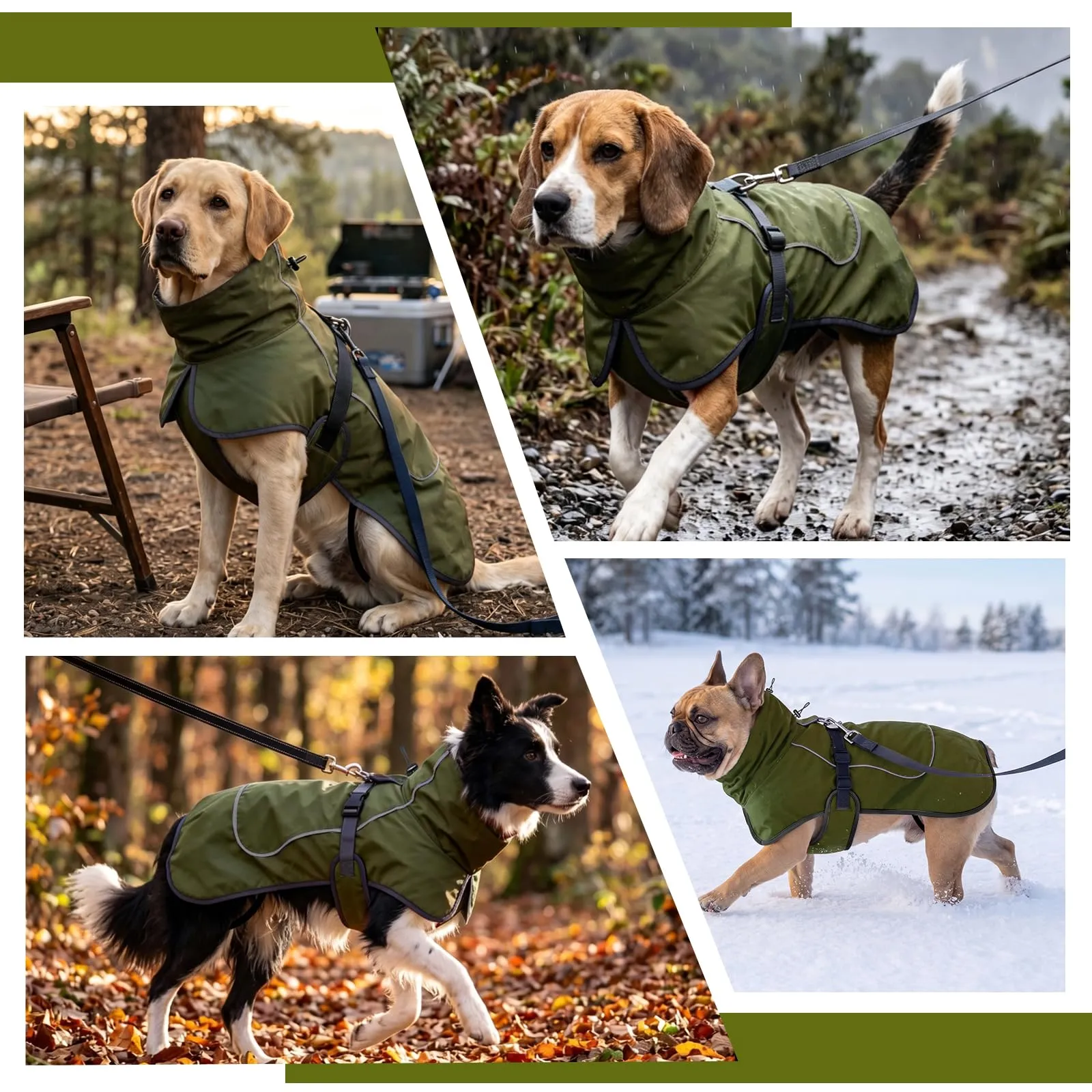 HEYWEAN Giacca Impermeabile e Riflettente per Cani con Fodera in Pile - immagine 7