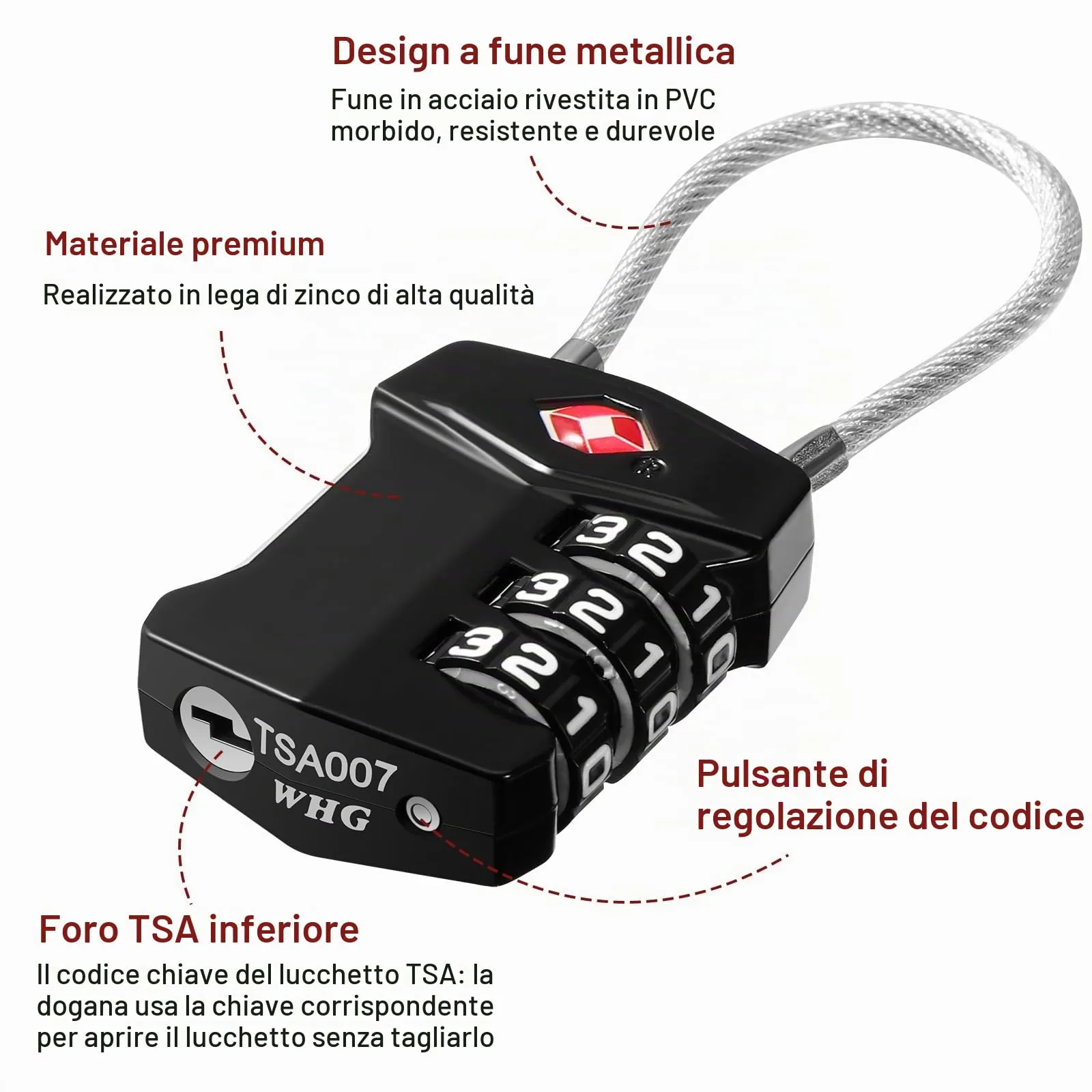 Blendura Lucchetto Valigia TSA, Combinazione 3 Cifre, 2 Pezzi - immagine 2