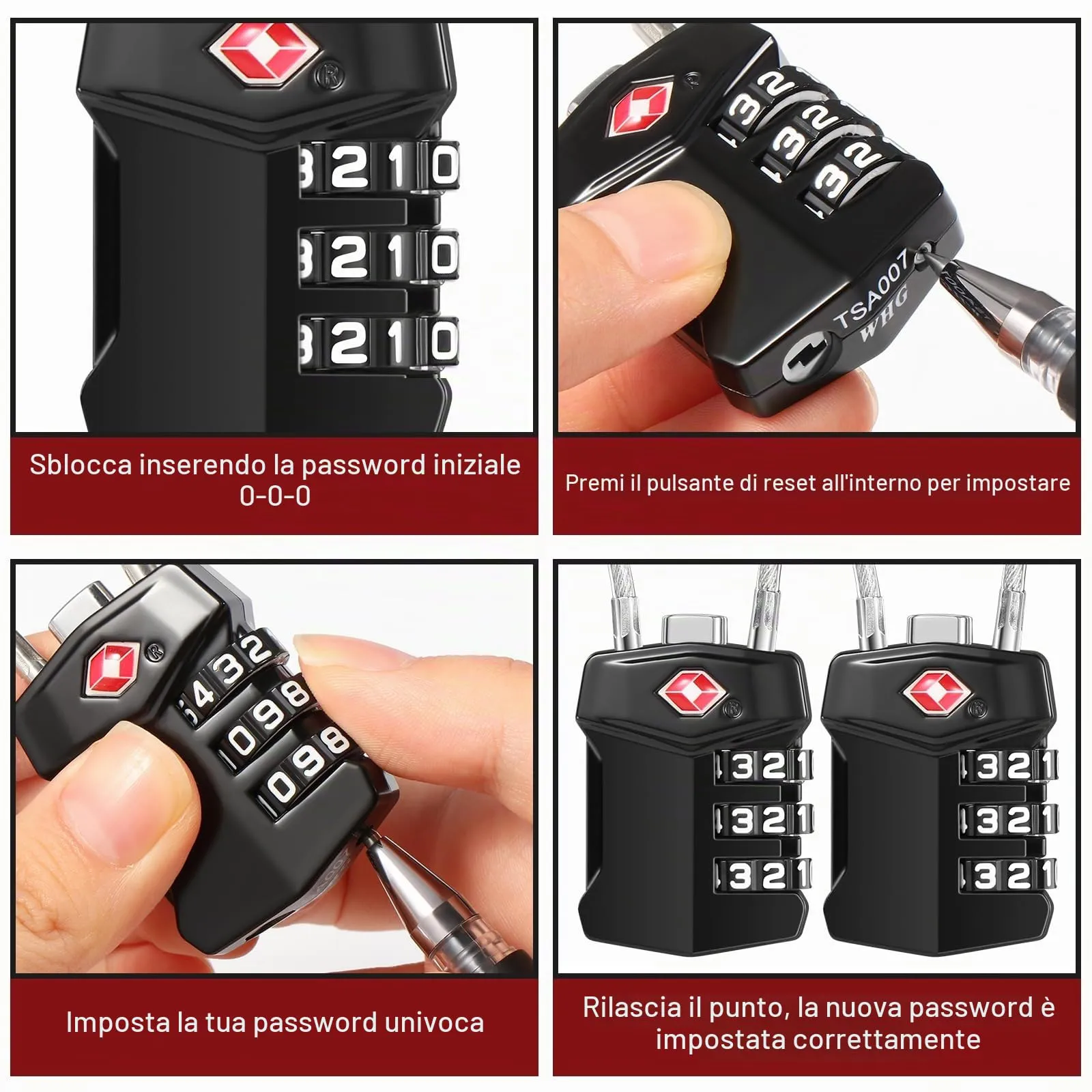 Blendura Lucchetto Valigia TSA, Combinazione 3 Cifre, 2 Pezzi - immagine 5