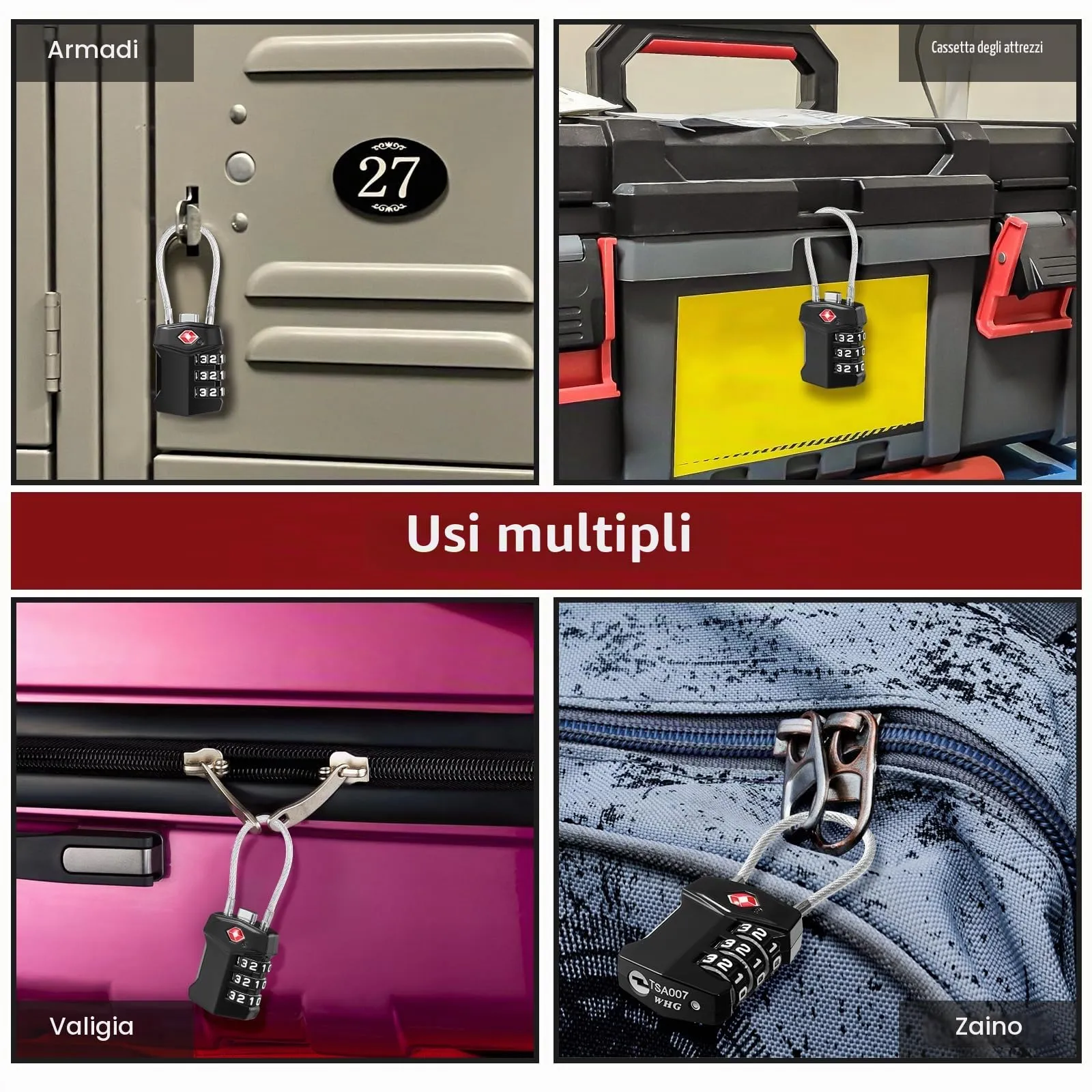Blendura Lucchetto Valigia TSA, Combinazione 3 Cifre, 2 Pezzi - immagine 6