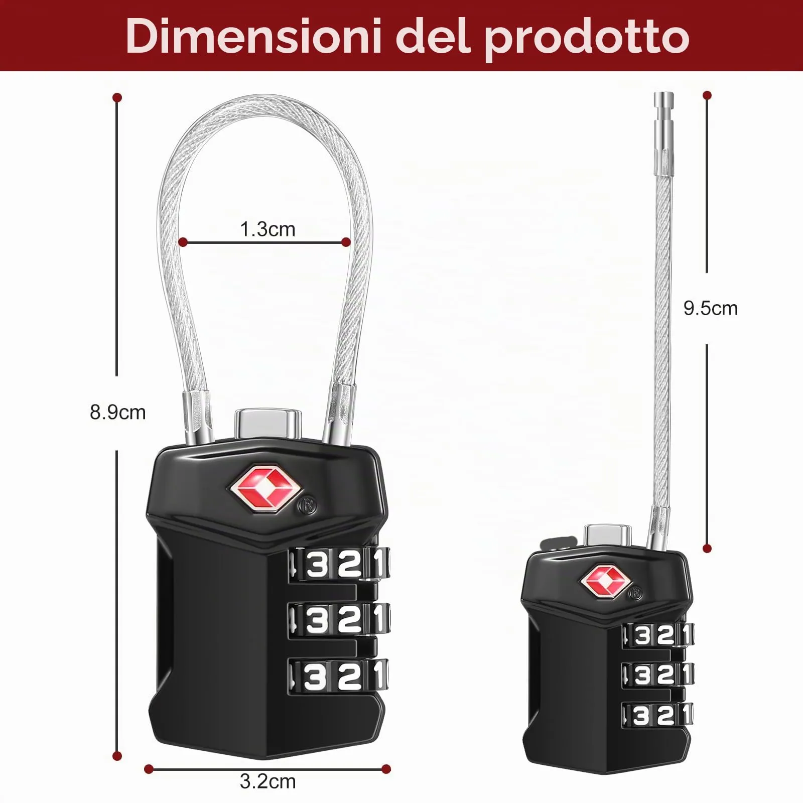 Blendura Lucchetto Valigia TSA, Combinazione 3 Cifre, 2 Pezzi - immagine 7