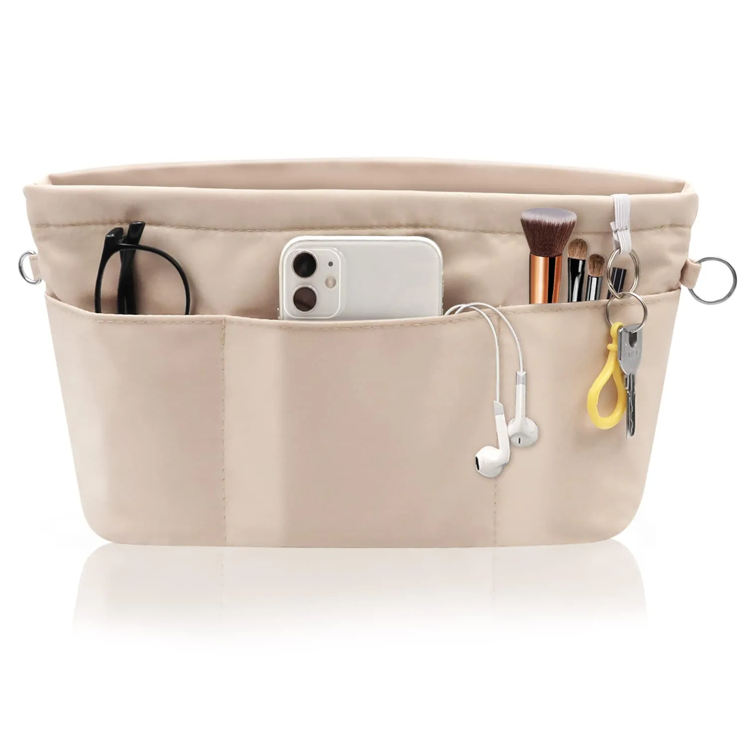 SUPRBIRD Organizzatore Borsa Donna in Nylon con Cerniera, 13 Tasche, Beige (L) - immagine 1