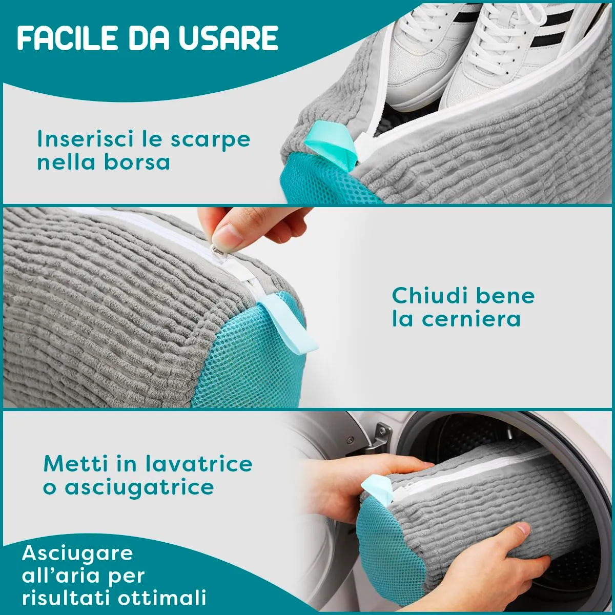 ZENO Shoe Washing Bag, 2 Pezzi - immagine 8