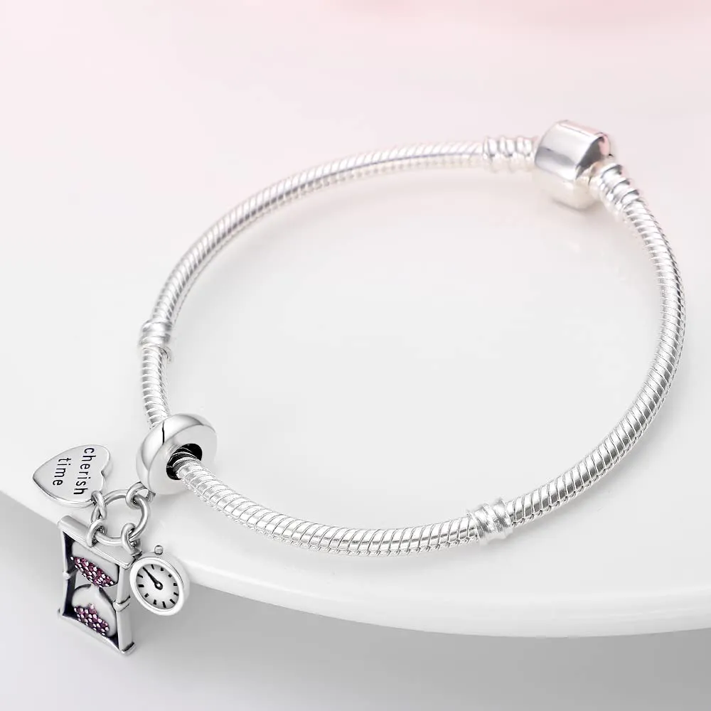 Pandach Bead Charm Ciondolo Argento Sterling 925 con Cubic Zirconia per Braccialetti e Collane Europei - immagine 2