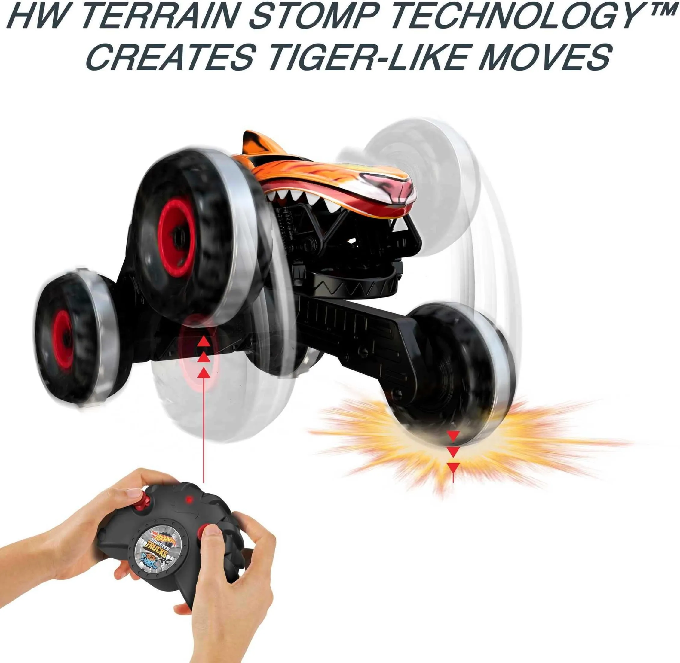 Hot Wheels Monster Trucks Tiger Shark RC Vehicle HGV87 - immagine 3