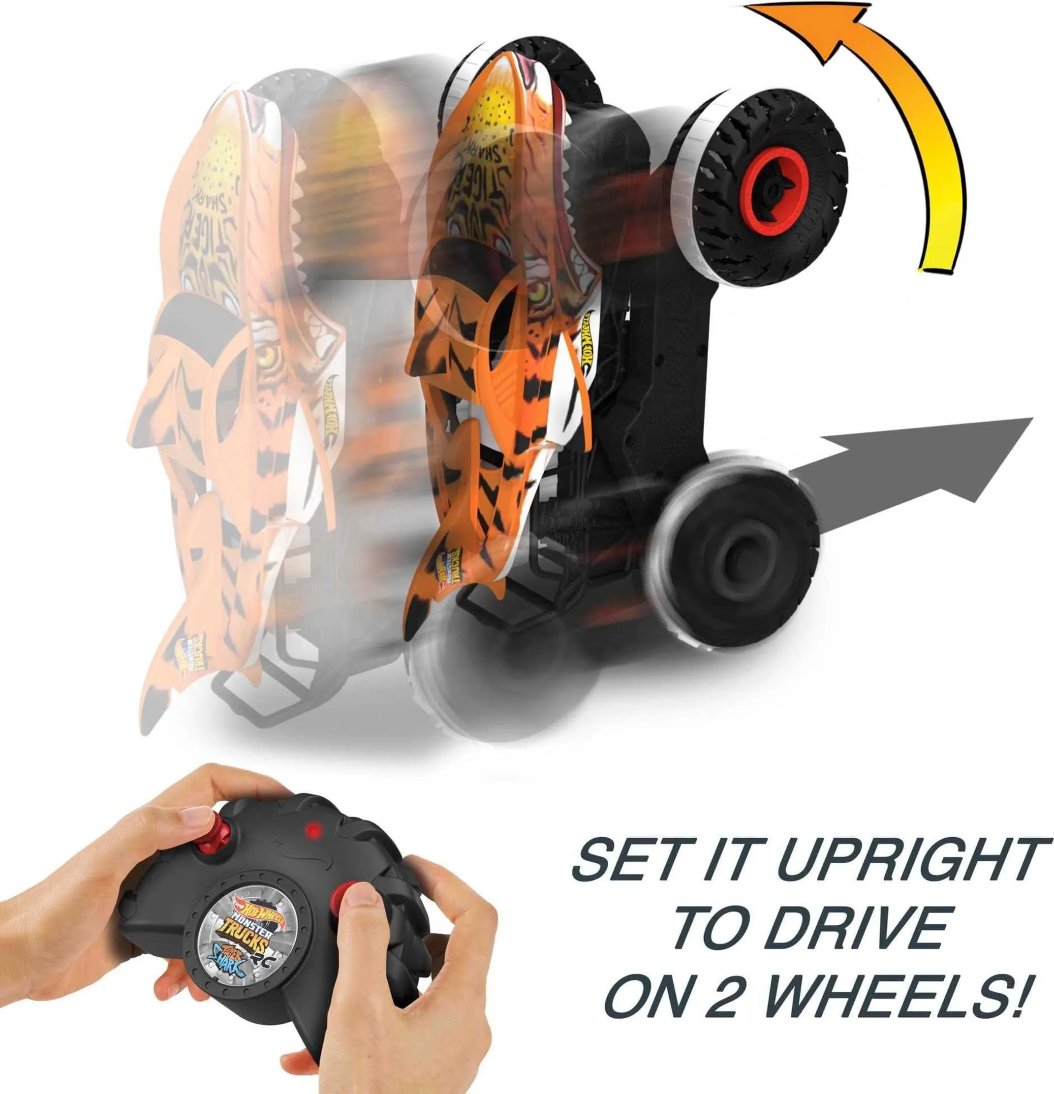 Hot Wheels Monster Trucks Tiger Shark RC Vehicle HGV87 - immagine 5