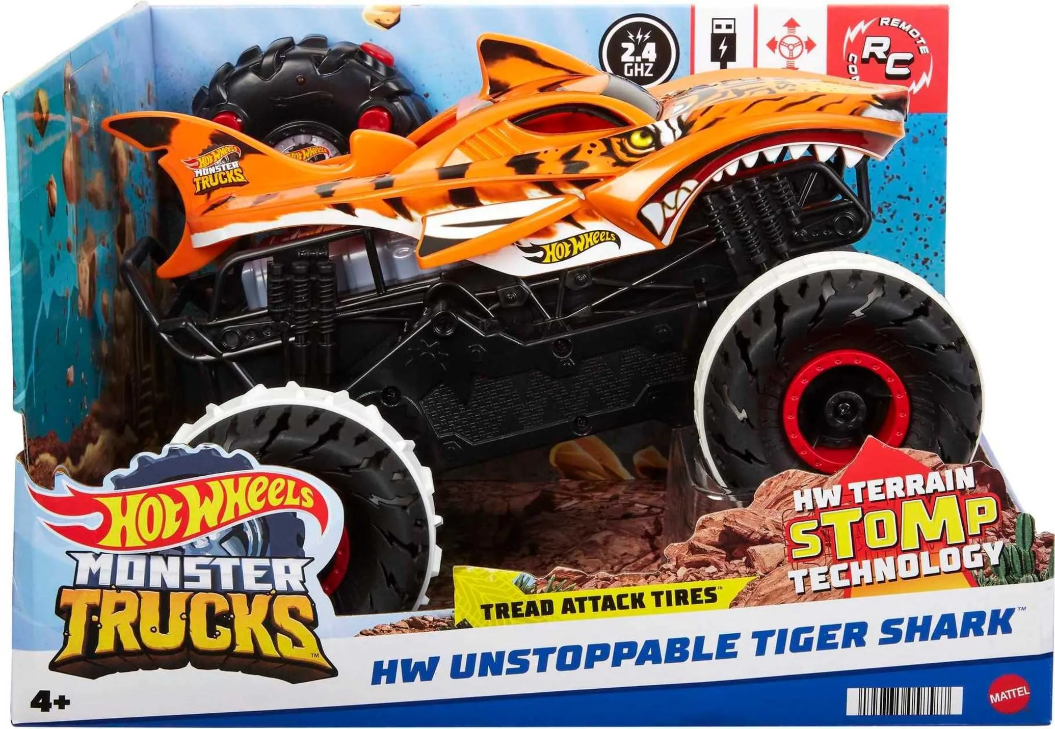 Hot Wheels Monster Trucks Tiger Shark RC Vehicle HGV87 - immagine 6