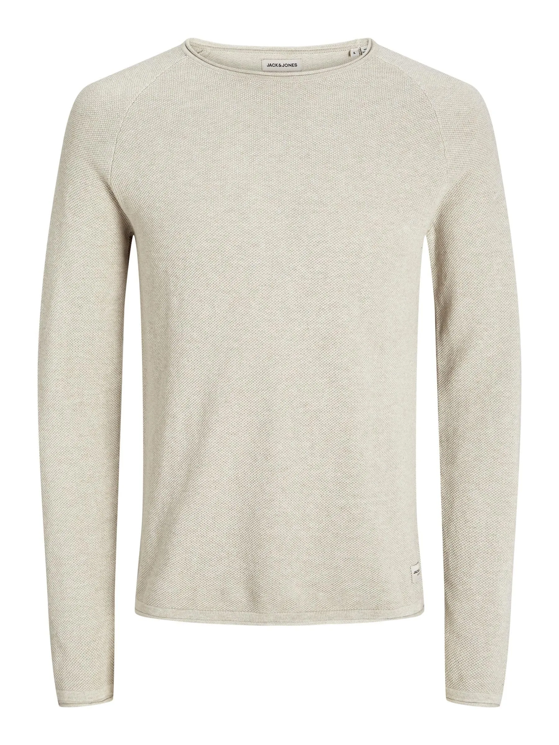Jack & Jones JJEHILL Knit Crew Neck NOOS Sweater, Oatmeal Melange, S - immagine 1