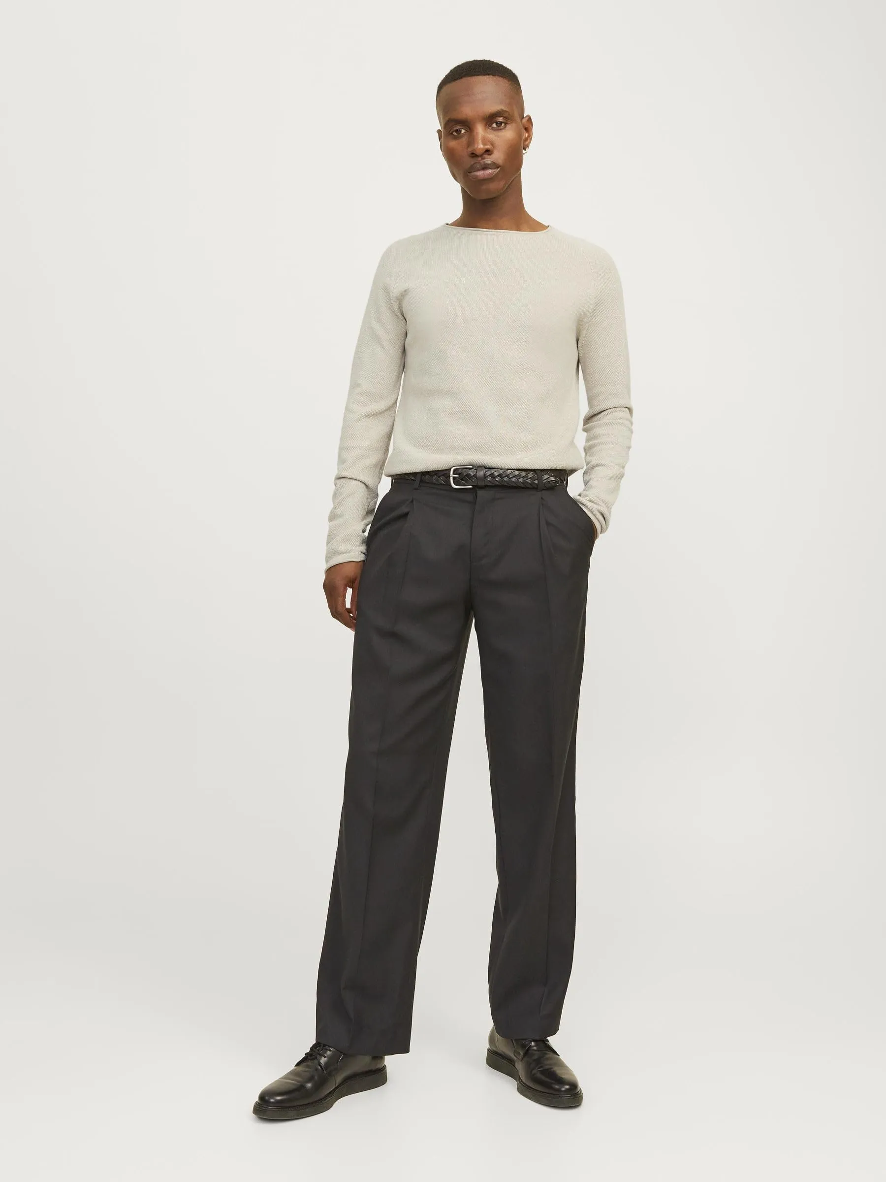 Jack & Jones JJEHILL Knit Crew Neck NOOS Sweater, Oatmeal Melange, S - immagine 3