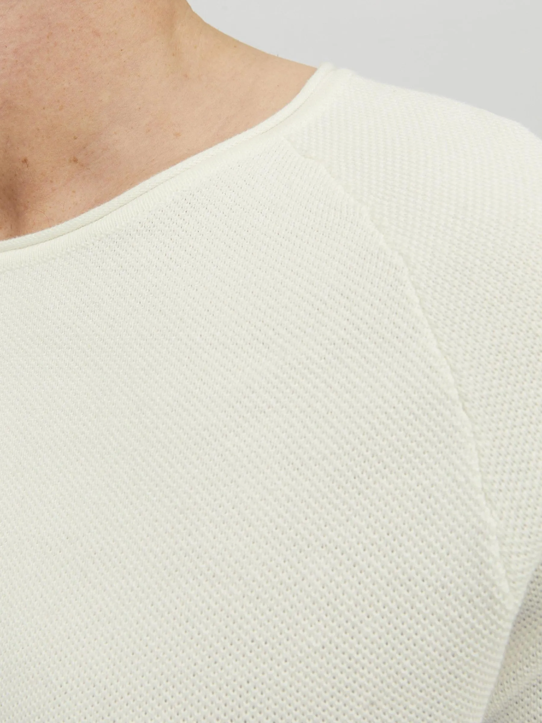 Jack & Jones JJEHill Knit Crew Neck Noos Sweater - Cloud Dancer, M - immagine 5