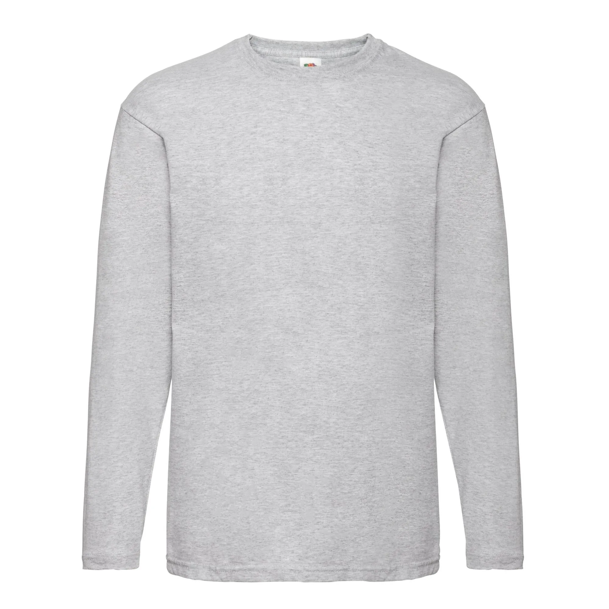 Fruit of the Loom Maglietta a Maniche Lunghe da Uomo in Cotone, Grigio Mlange, Taglia S - immagine 1