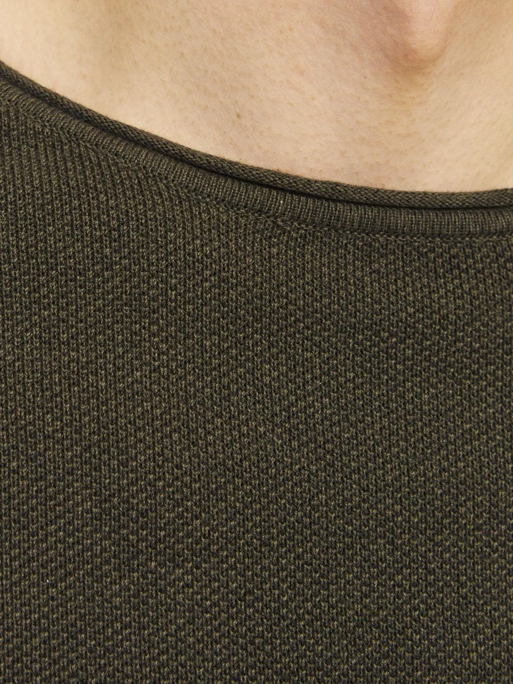 Jack & Jones Jjehill Knit Crew Neck Noos Sweater, Olive Night Melange, L - immagine 6