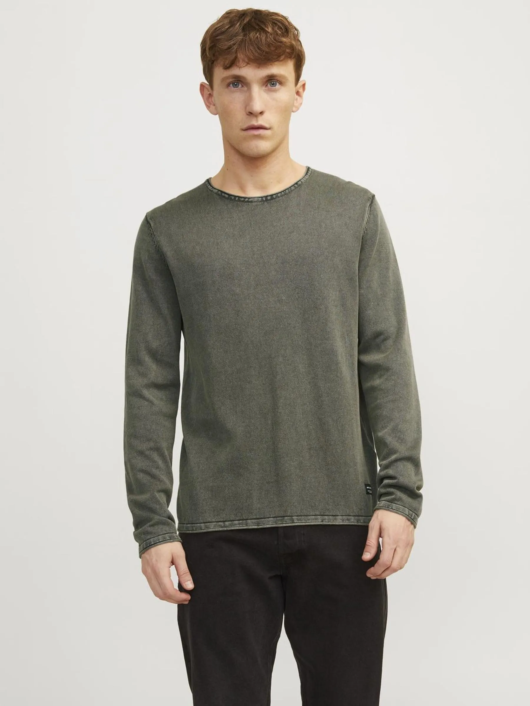 JACK & JONES Jprblucarlos Knit Crew Neck Noos Maglione da Uomo, Verde, XS - immagine 2