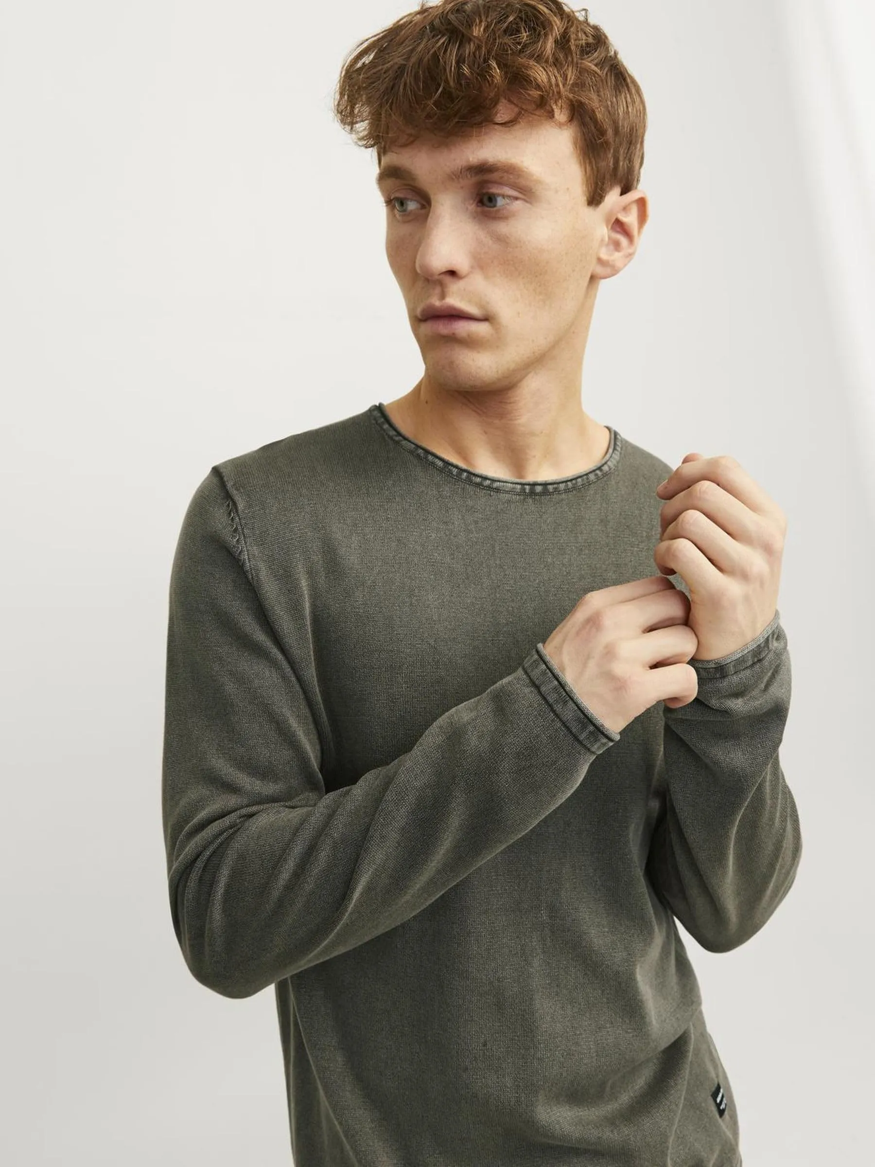 JACK & JONES Jprblucarlos Knit Crew Neck Noos Maglione da Uomo, Verde, XS - immagine 7