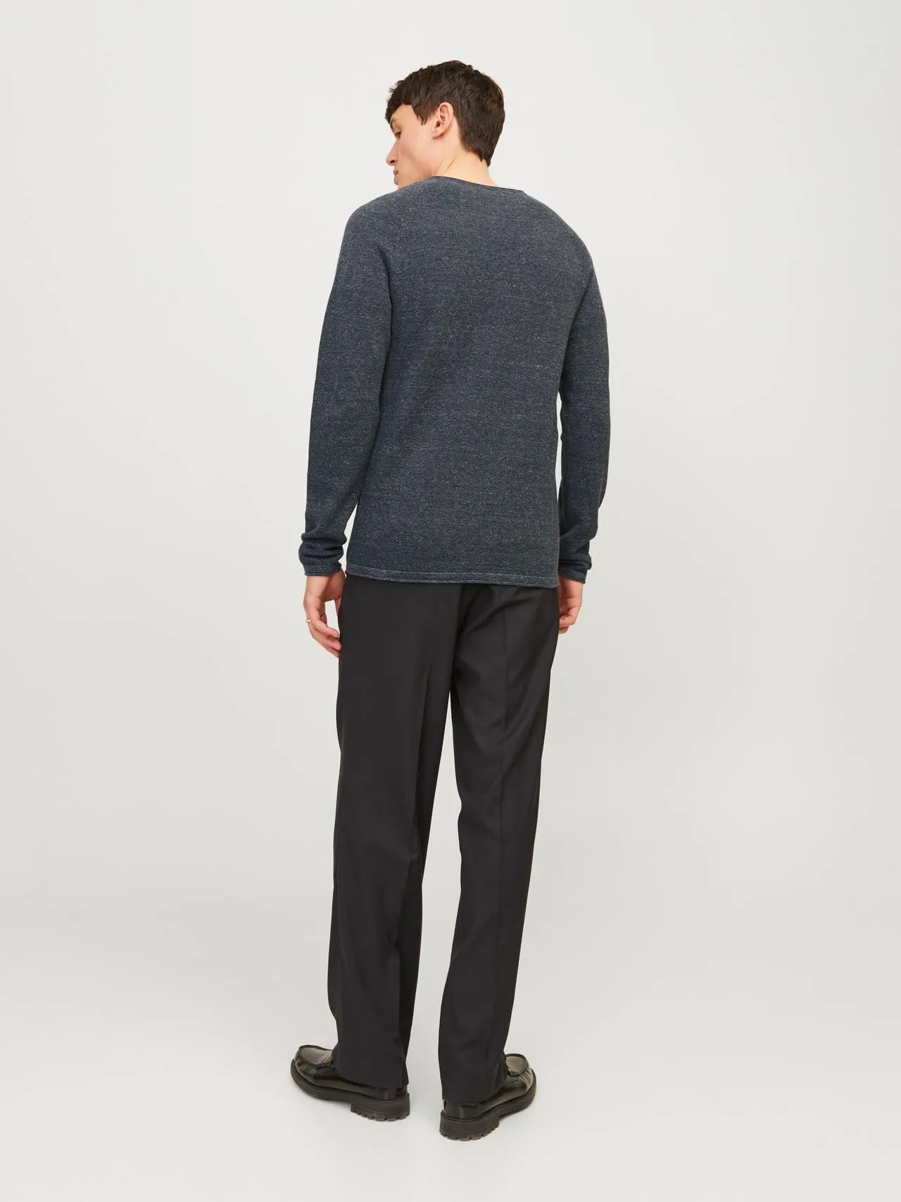 Jack & Jones JJEhill Knit Crew Neck NOOS Sweater - Dark Grey Melange, L - immagine 2