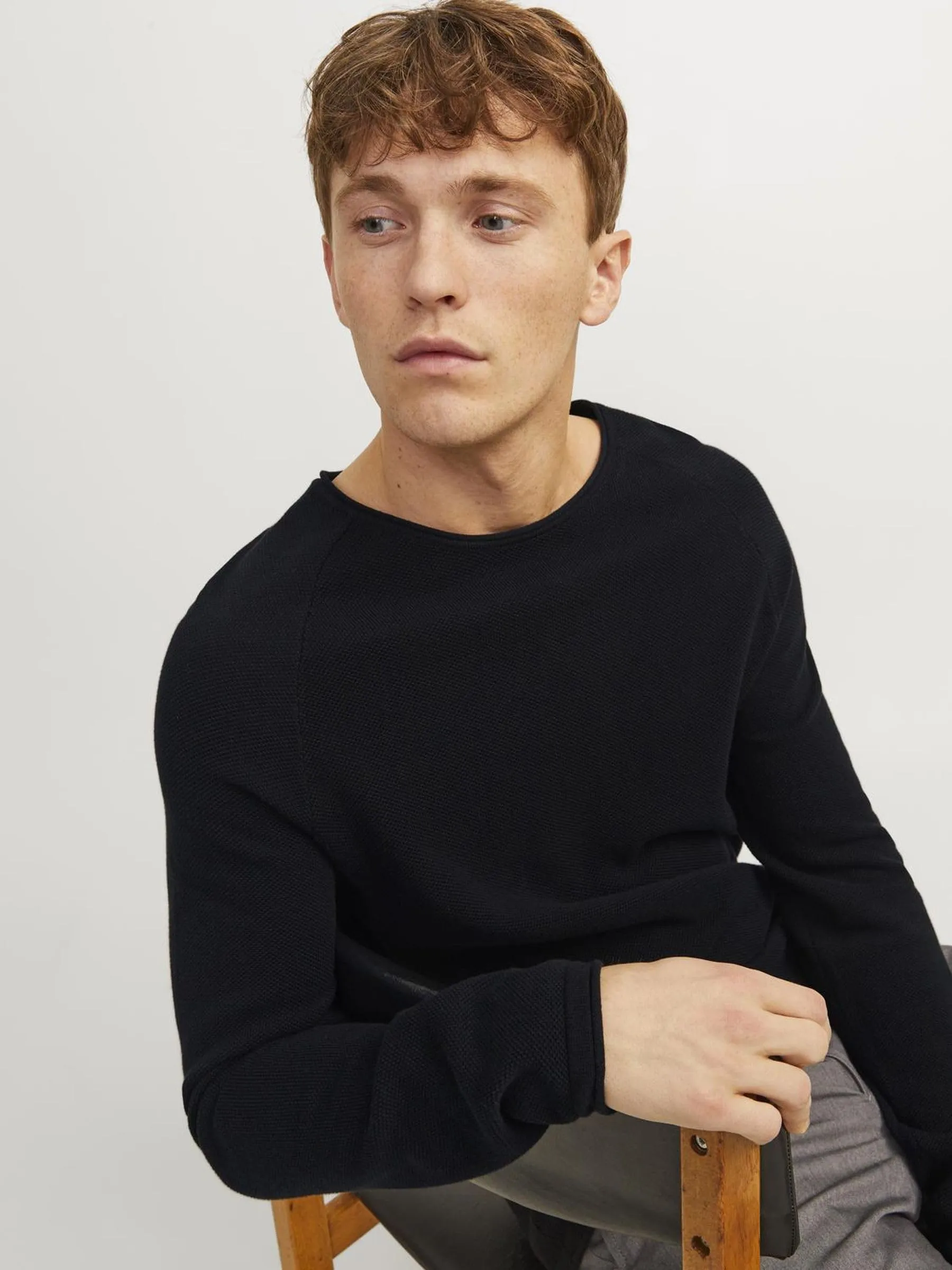 Jack & Jones Jjehill Knit Crew Neck NOOS Sweater - Black 321, S - immagine 8