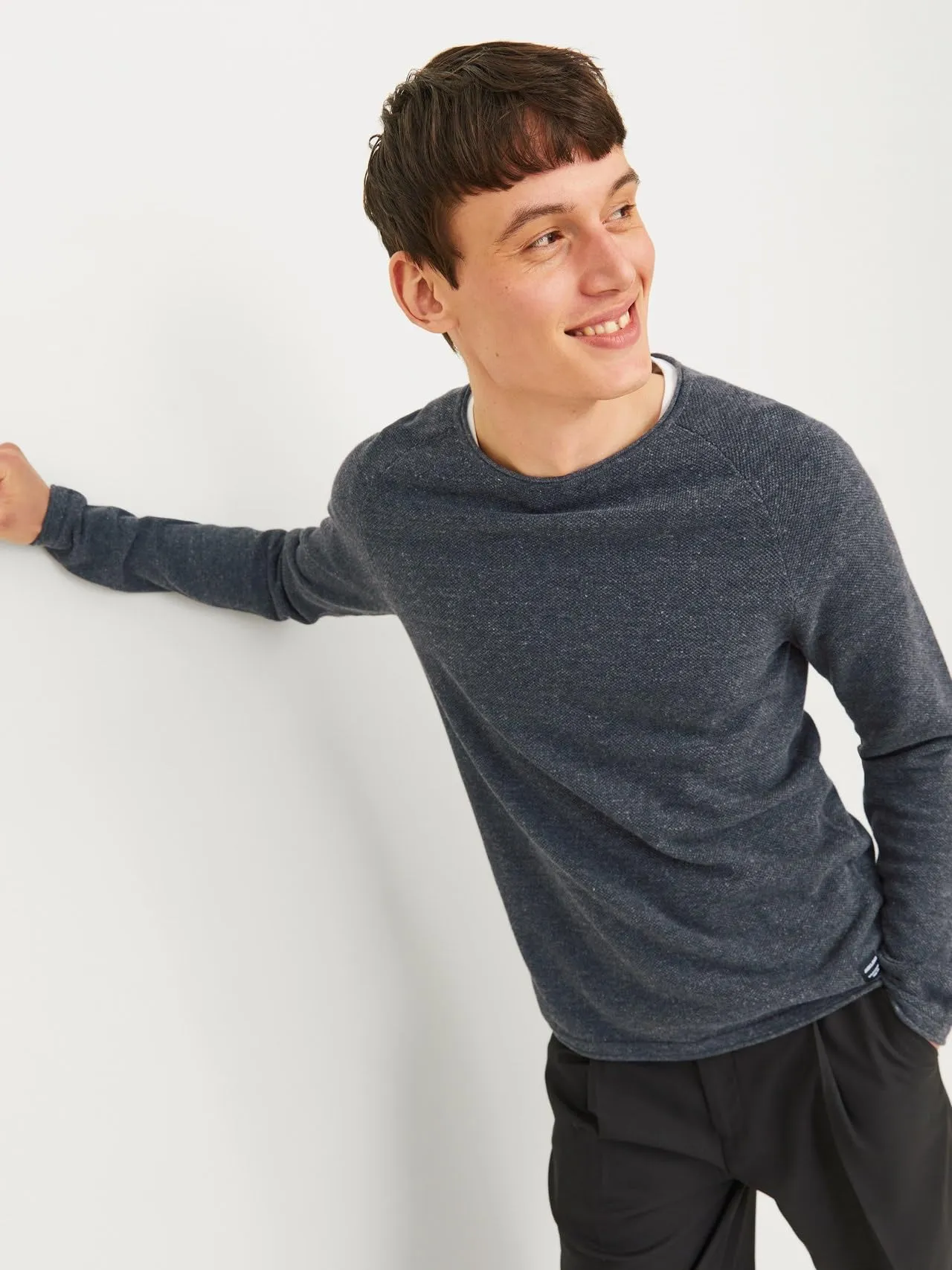 Jack & Jones JJEHILL Knit Crew Neck Noos Sweater - Dark Grey Melange - XS - immagine 7