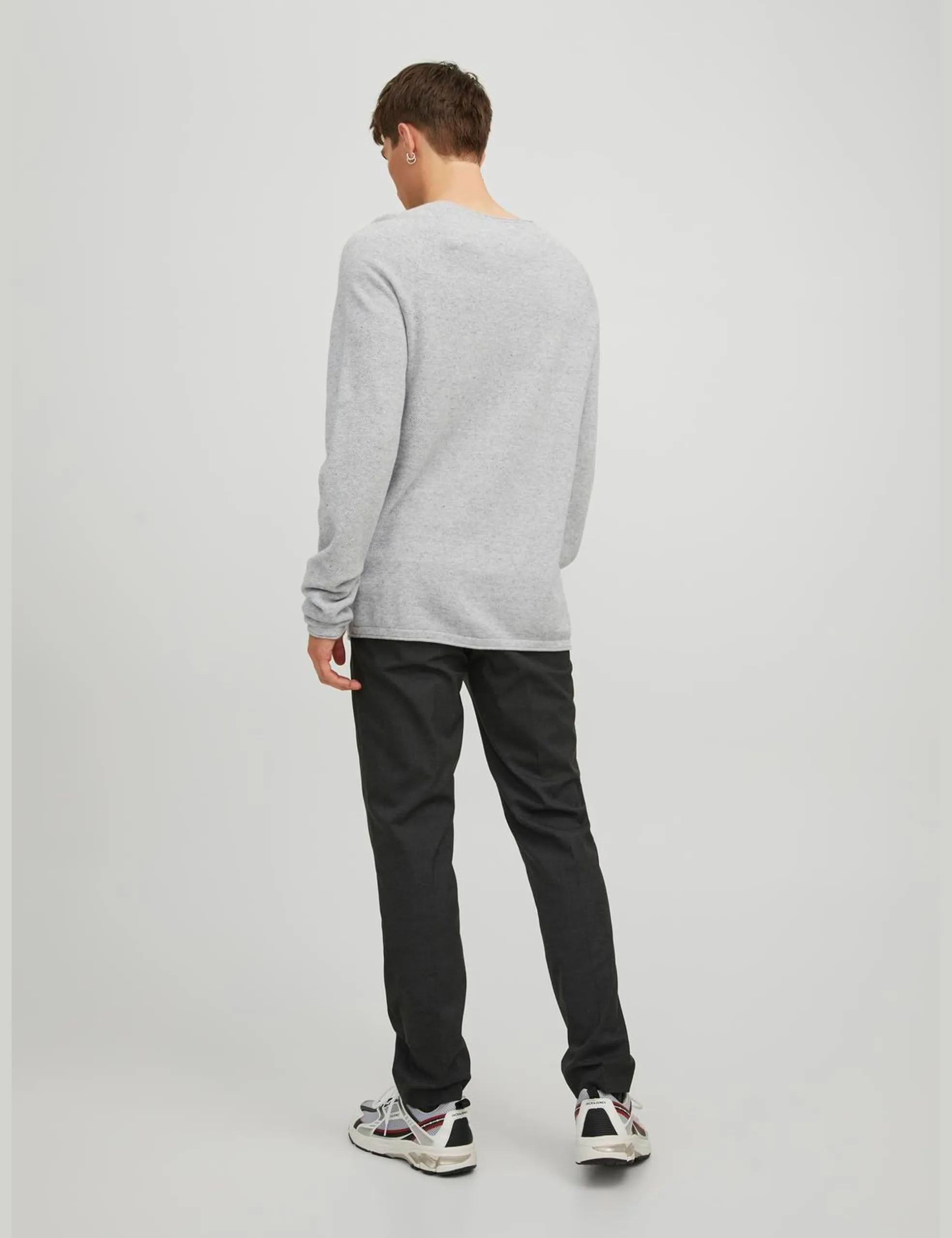 Jack & Jones JJEHILL Knit Crew Neck NOOS Sweater - Light Grey Melange, XL - immagine 3