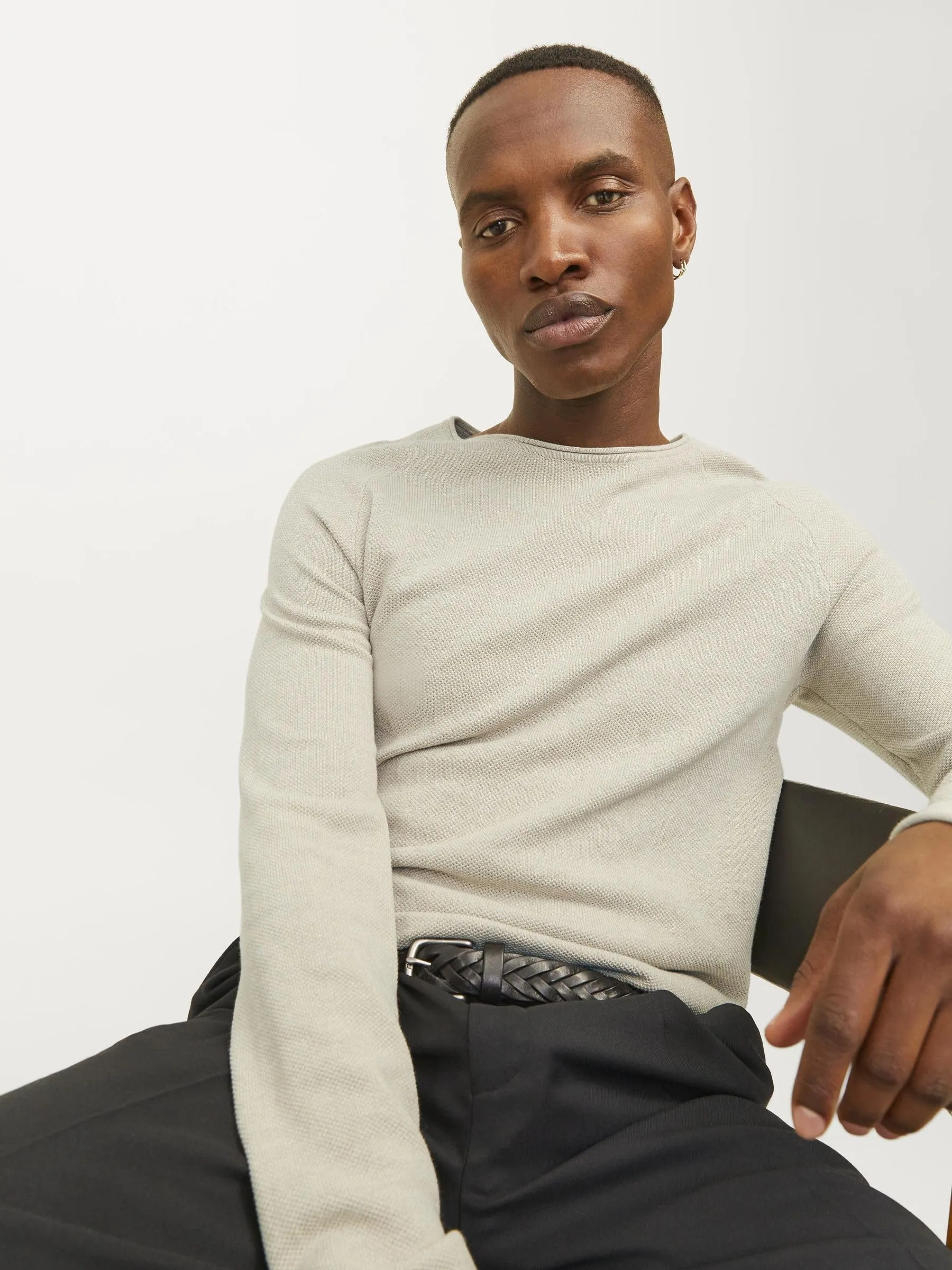 Jack & Jones JJEHILL Knit Crew Neck NOOS Sweater, Beige, L - immagine 8