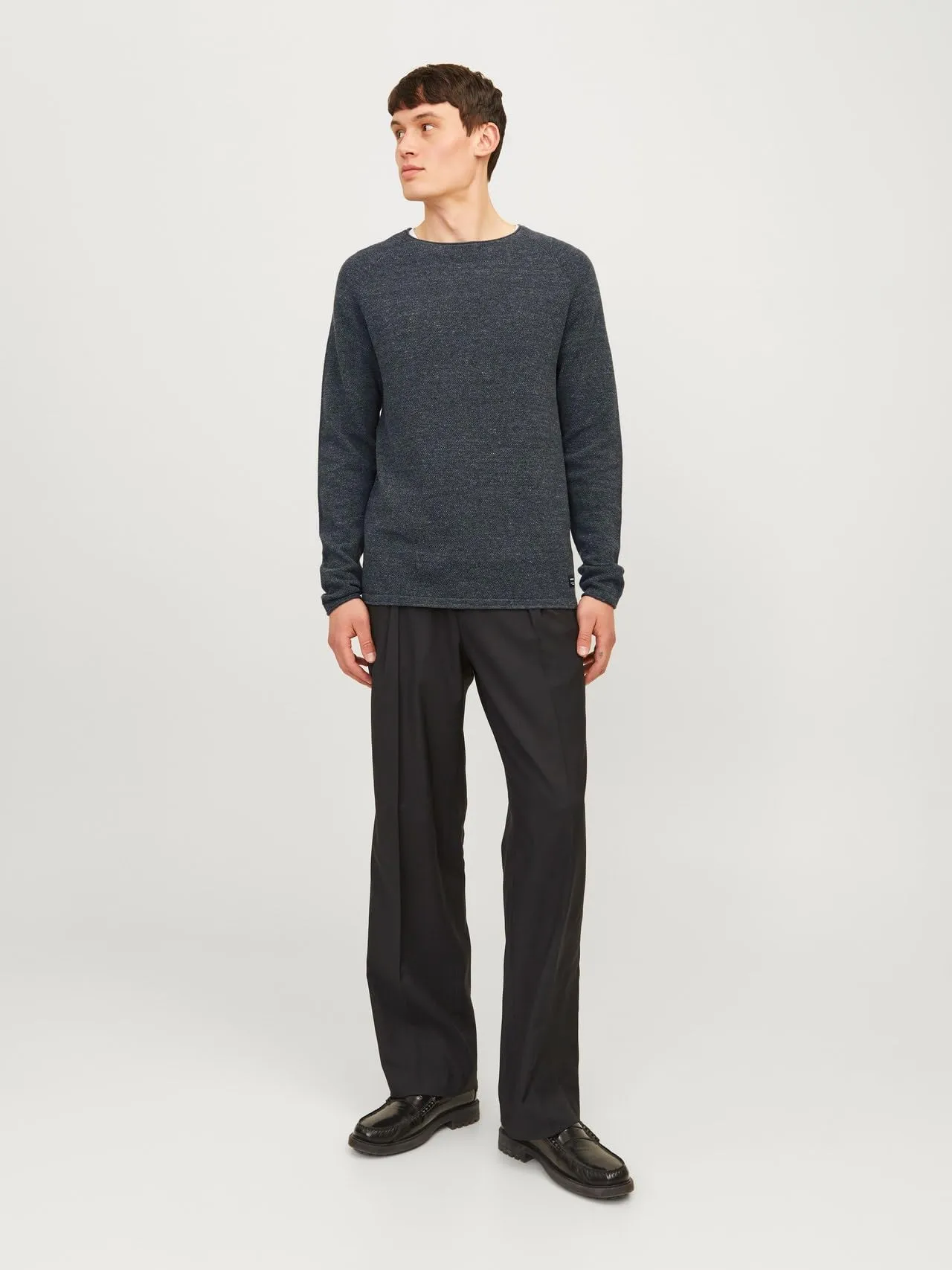 Jack & Jones JJEHILL Knit Crew Neck NOOS Sweater, Dark Grey Melange, XL - immagine 3