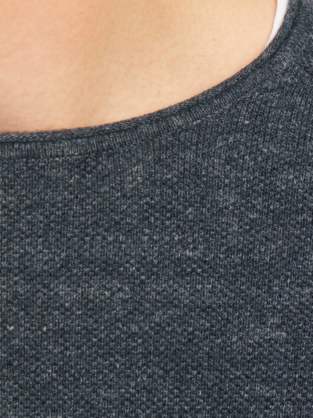 Jack & Jones JJEHILL Knit Crew Neck NOOS Sweater, Dark Grey Melange, XL - immagine 5