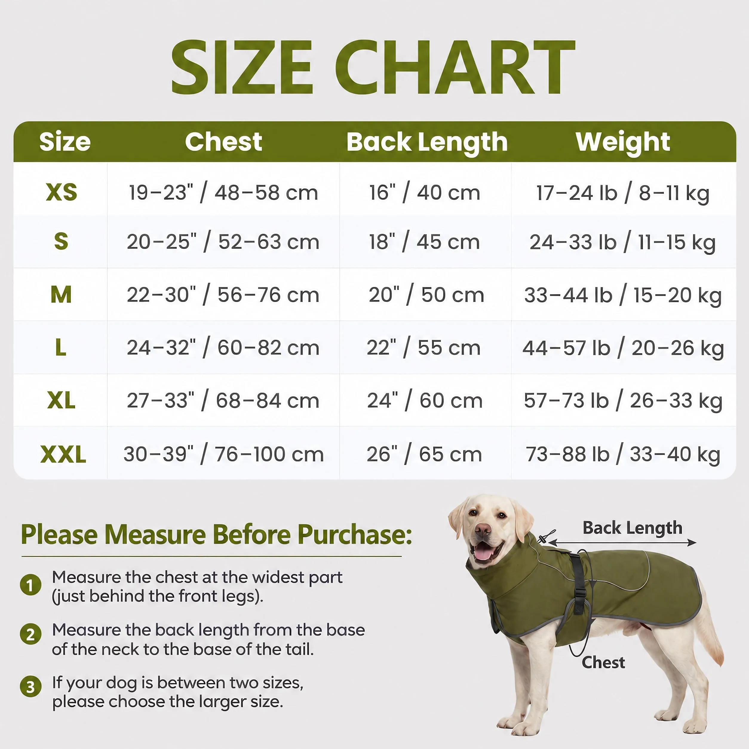 HEYWEAN Giacca Impermeabile per Cani con Fodera in Pile e Strisce Riflettenti, Verde, XL - immagine 2