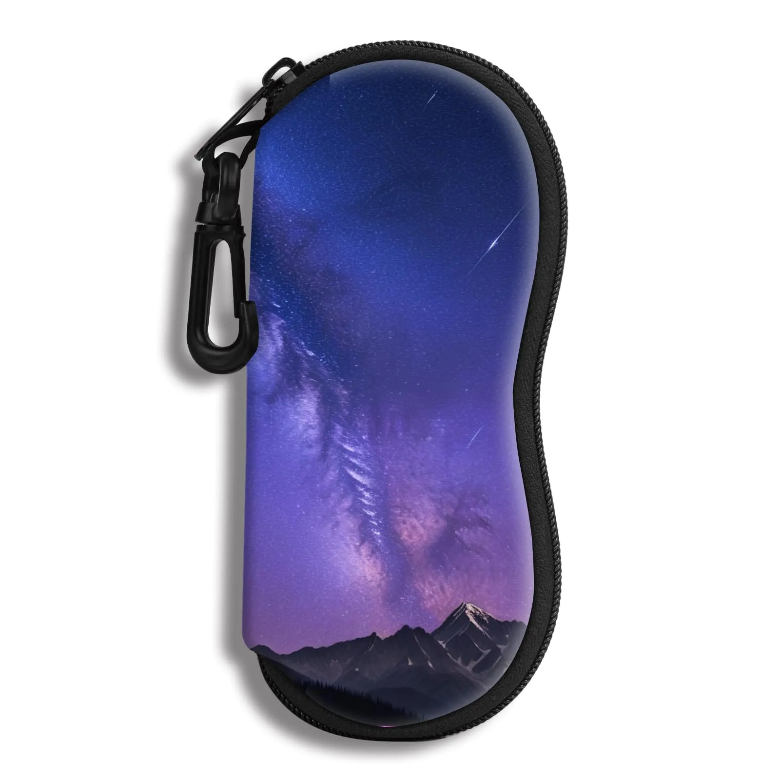 Hion Custodia Morbida per Occhiali da Sole in Neoprene con Clip da Cintura e Cerniera, Stampata Stellato - immagine 1
