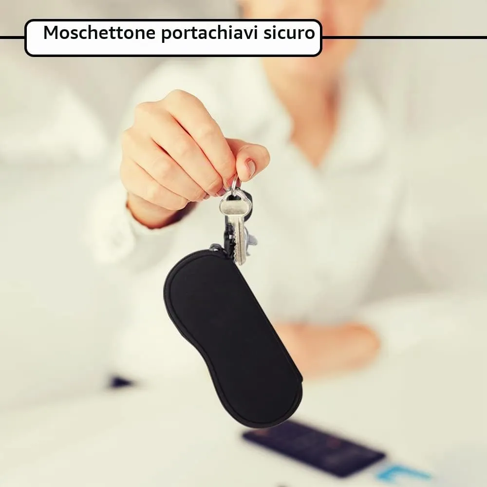 Hion Custodia Morbida per Occhiali da Sole in Neoprene con Clip da Cintura e Cerniera, Stampata Stellato - immagine 6