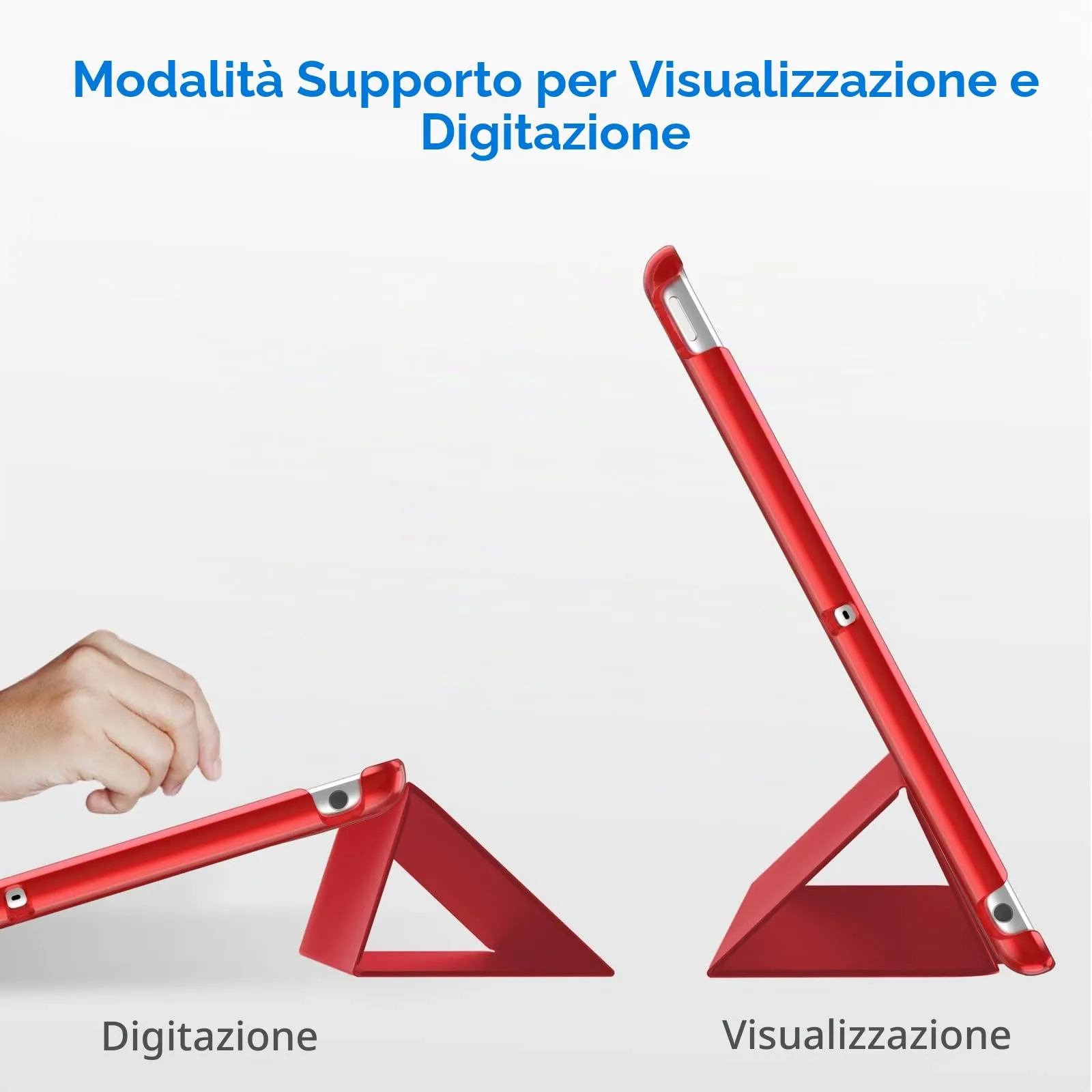 JETech Custodia per iPad 9ª/8ª/7ª Gen 10,2", Rosso - immagine 5
