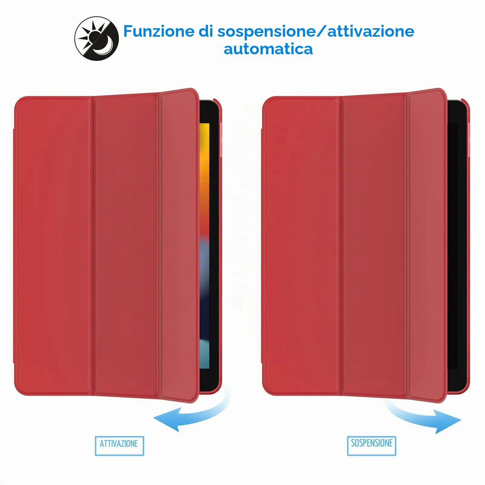 JETech Custodia per iPad 9ª/8ª/7ª Gen 10,2", Rosso - immagine 6