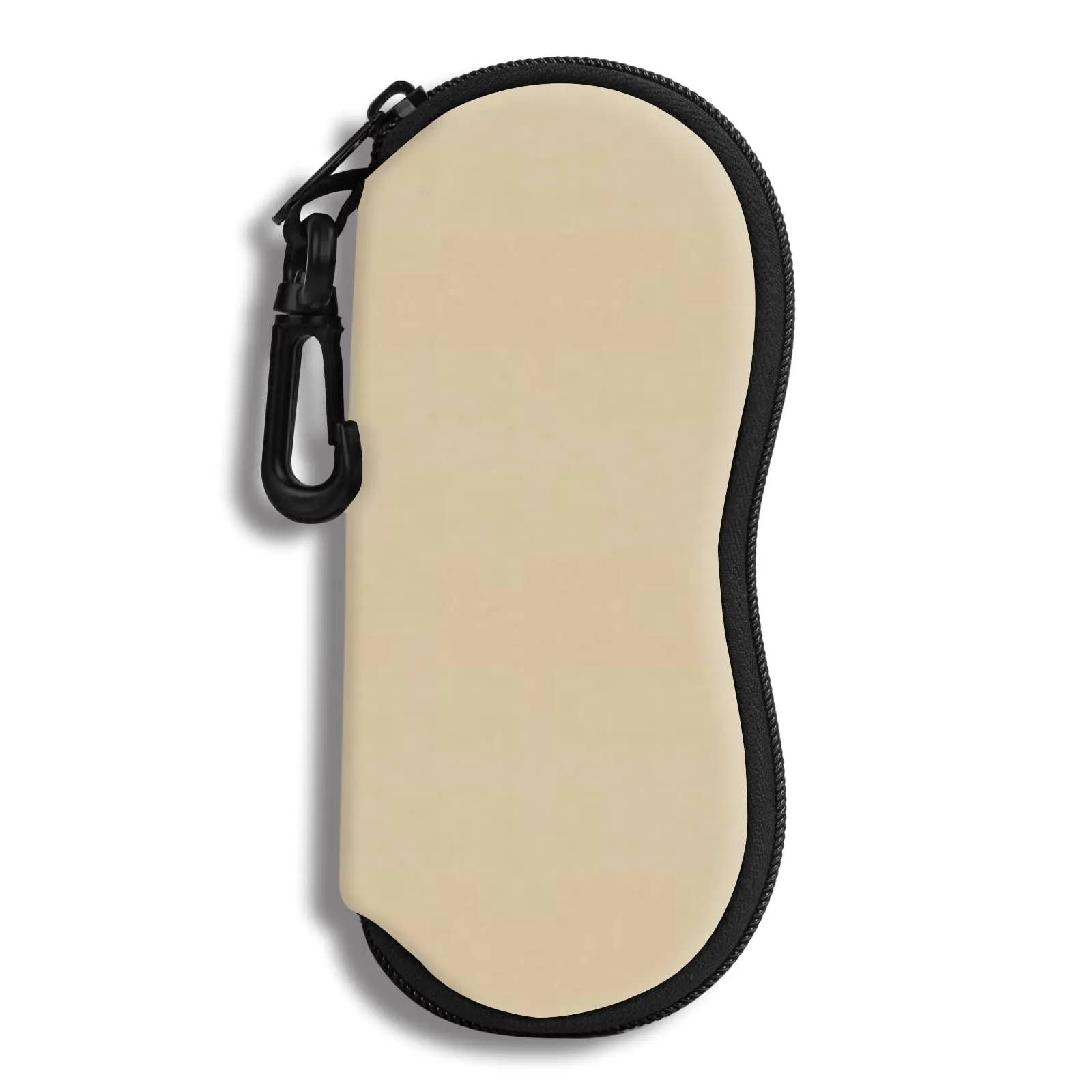 Hion Custodia morbida per occhiali da sole in neoprene con clip da cintura e cerniera, stampata (Cachi) - immagine 1
