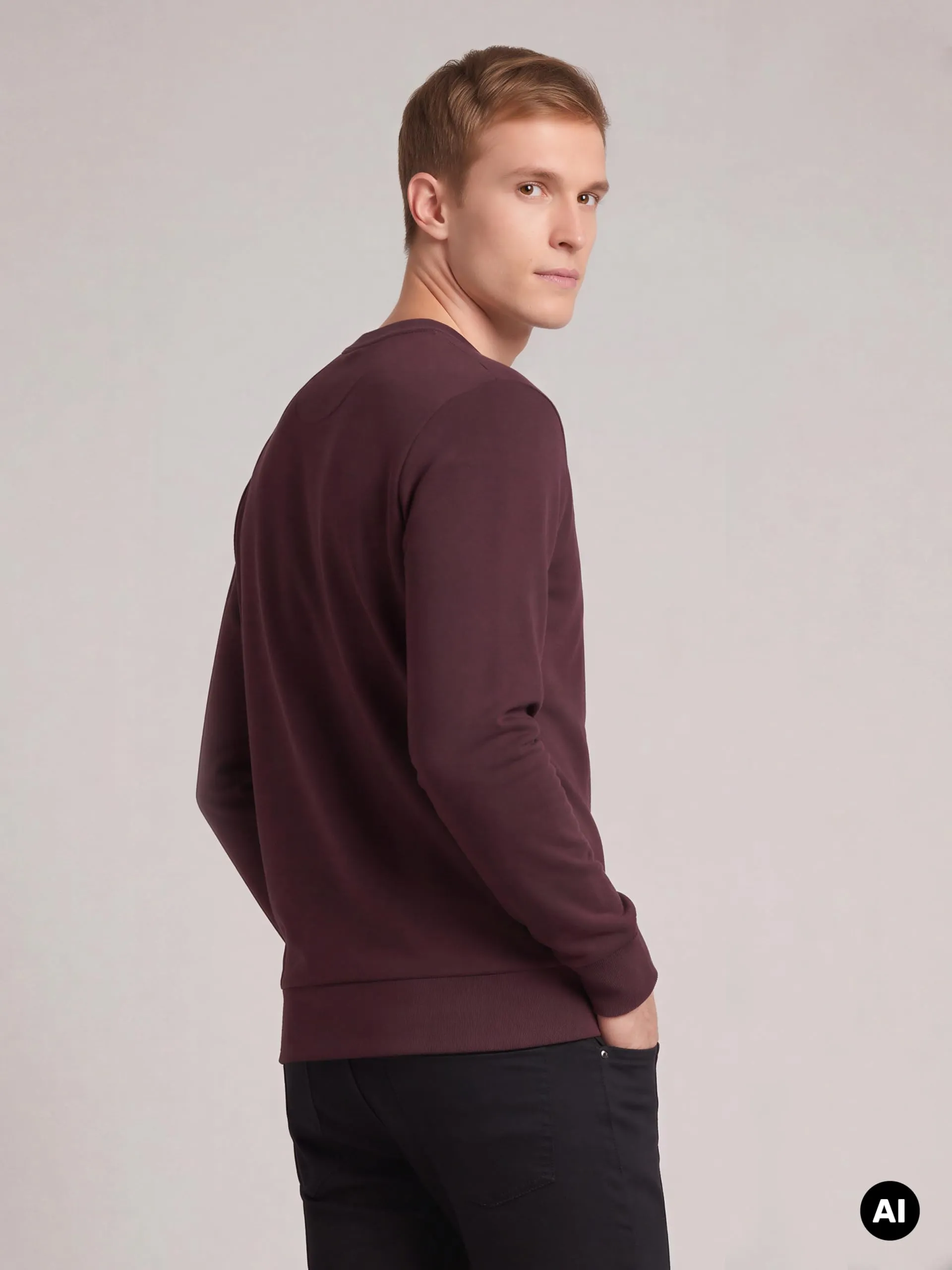 JACK & JONES Jjeholmen Felpa da Uomo con Collo Rotondo, Rosso Port Royale, Reg Fit, 3XL - immagine 8