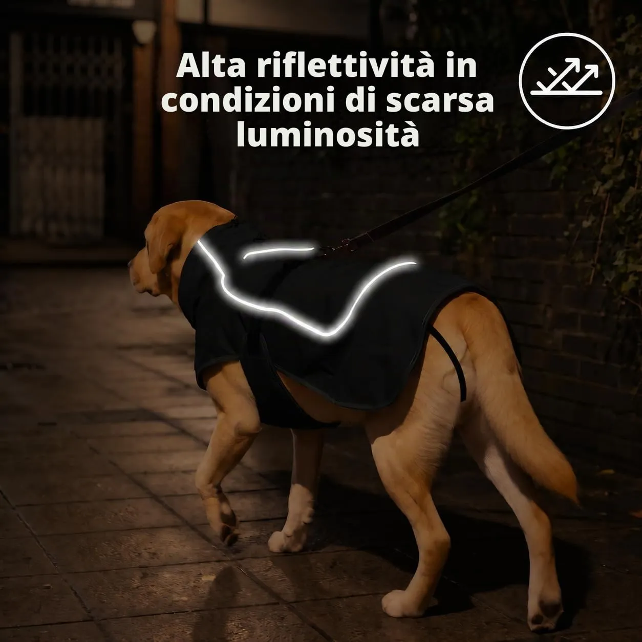 HEYWEAN Giacca Impermeabile e Riflettente per Cani con Fodera in Pile, Nero, XXL - immagine 5