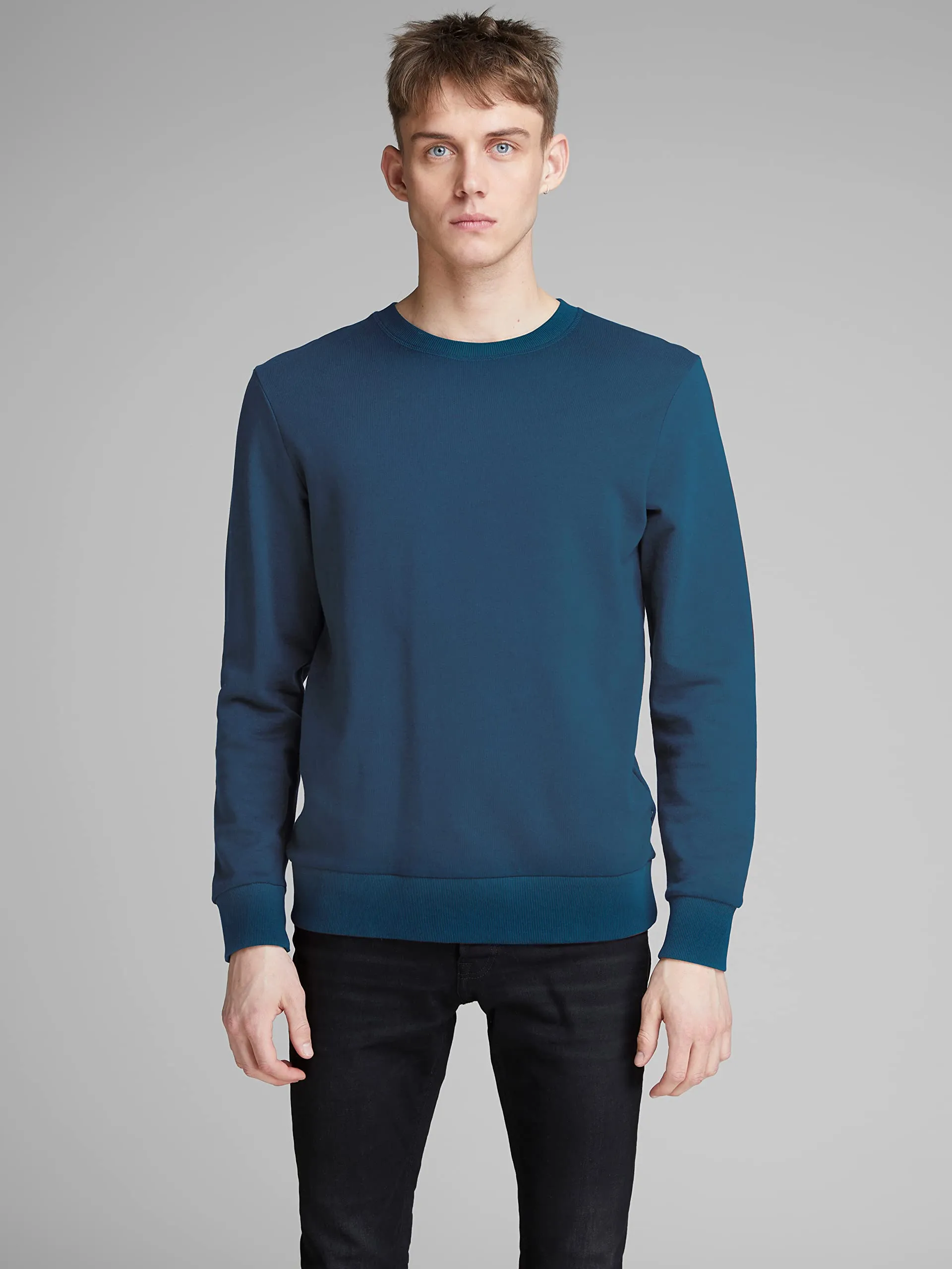 Jack & Jones Jjeholmen Felpa da Uomo Collo Rotondo, Insignia Blue, Regular Fit, L - immagine 2