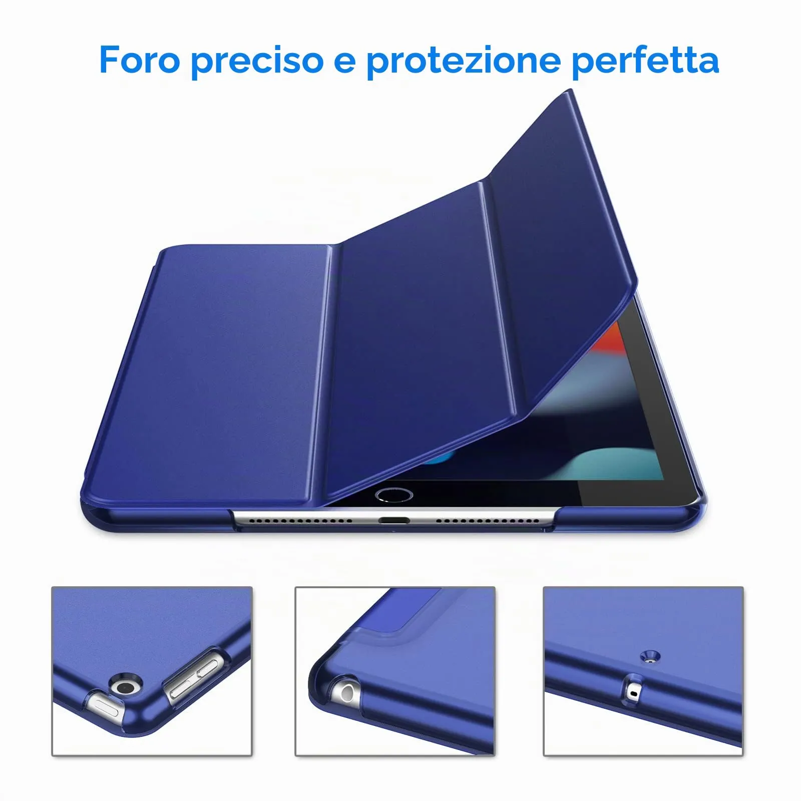 JETech Custodia per iPad 9ª/8ª/7ª Gen 10.2", Blu Navy - immagine 3