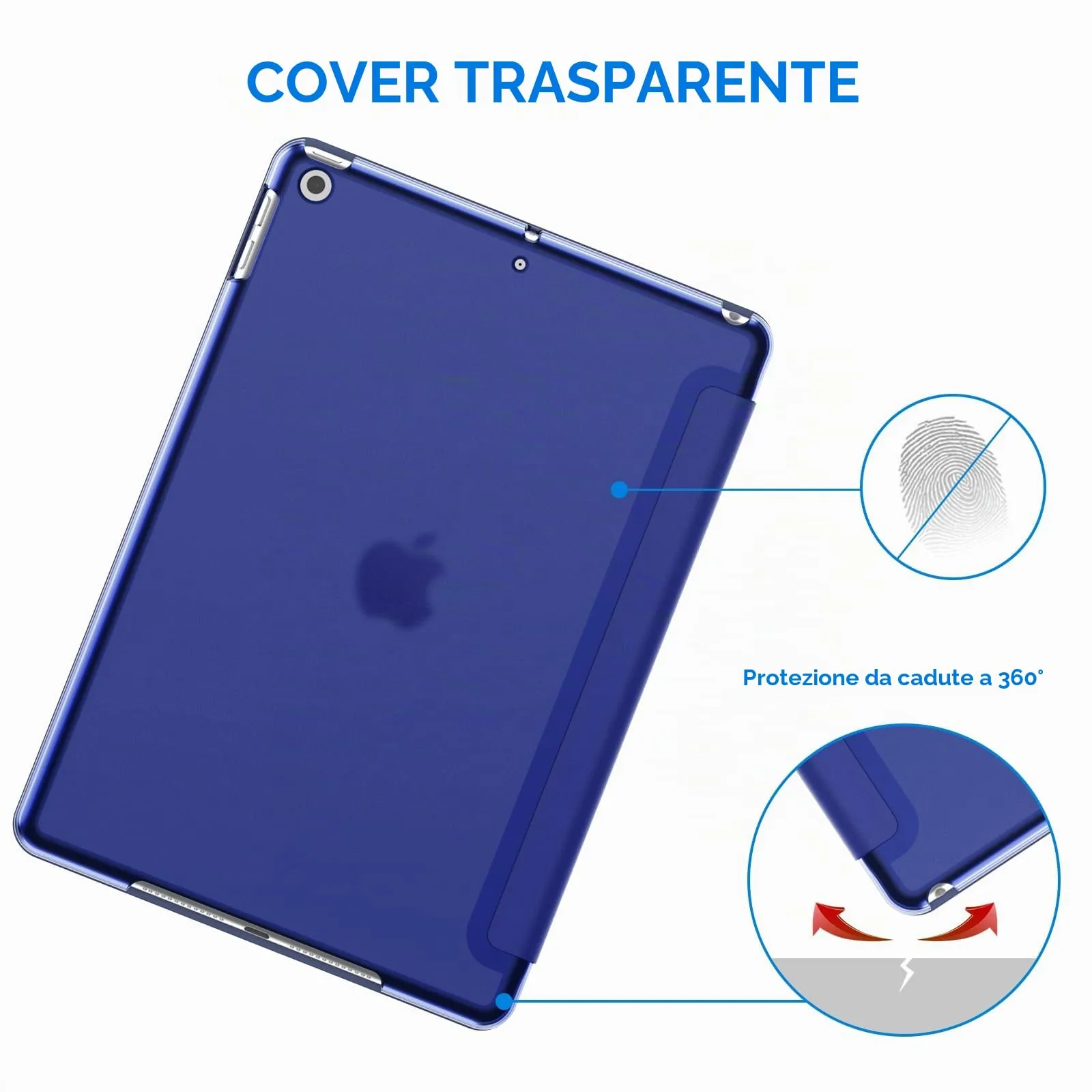 JETech Custodia per iPad 9ª/8ª/7ª Gen 10.2", Blu Navy - immagine 4