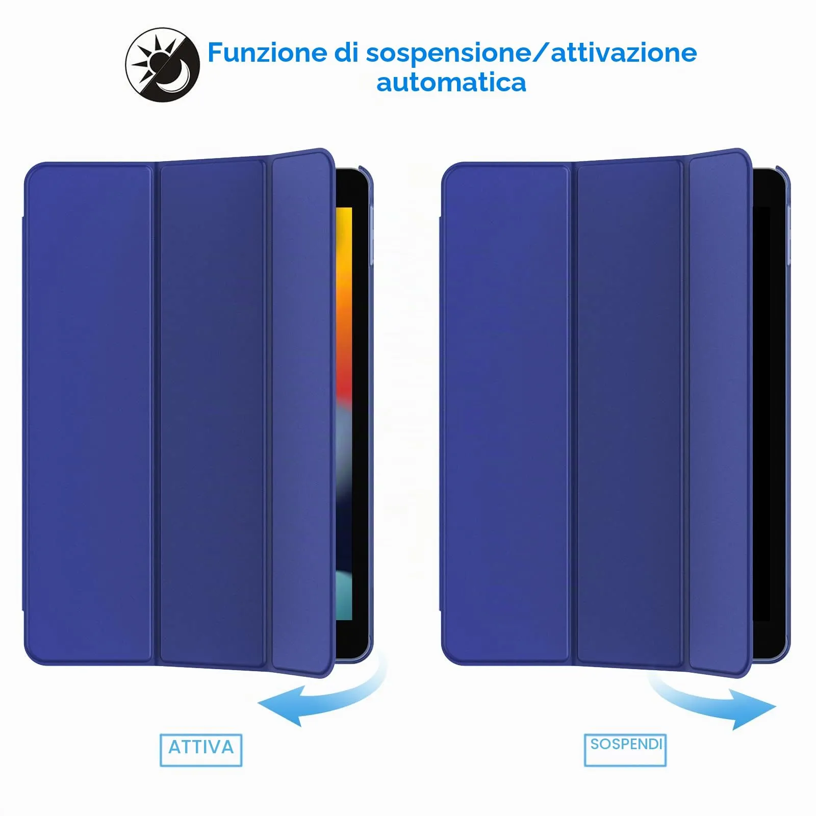 JETech Custodia per iPad 9ª/8ª/7ª Gen 10.2", Blu Navy - immagine 6