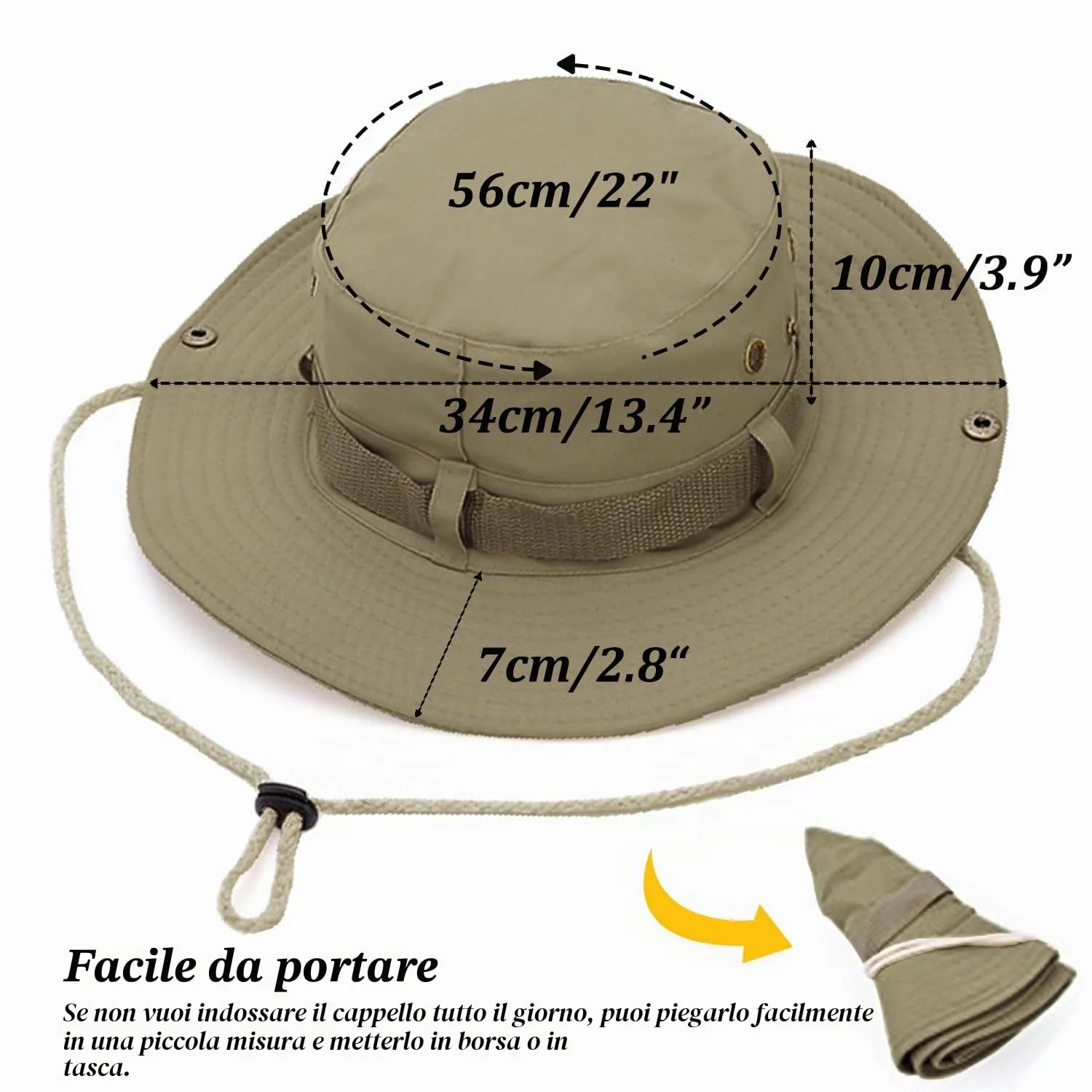 Favuit Cappello Boonie Pieghevole a Tesa Larga per Uomo e Donna - immagine 6