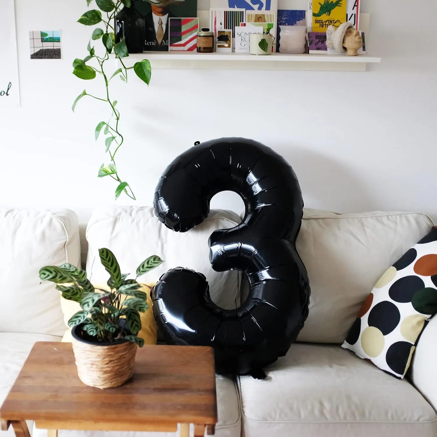 FUNXGO Palloncino Numero 4 Nero per Compleanno - immagine 5