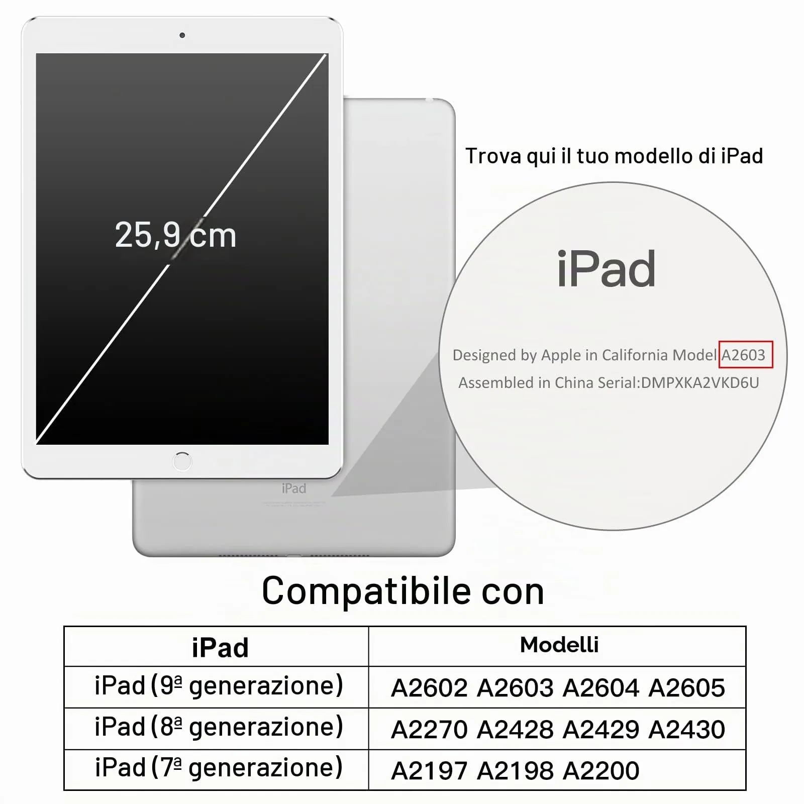 JETech Custodia per iPad 9ª/8ª/7ª Gen 10,2", Oro Rosa - immagine 2
