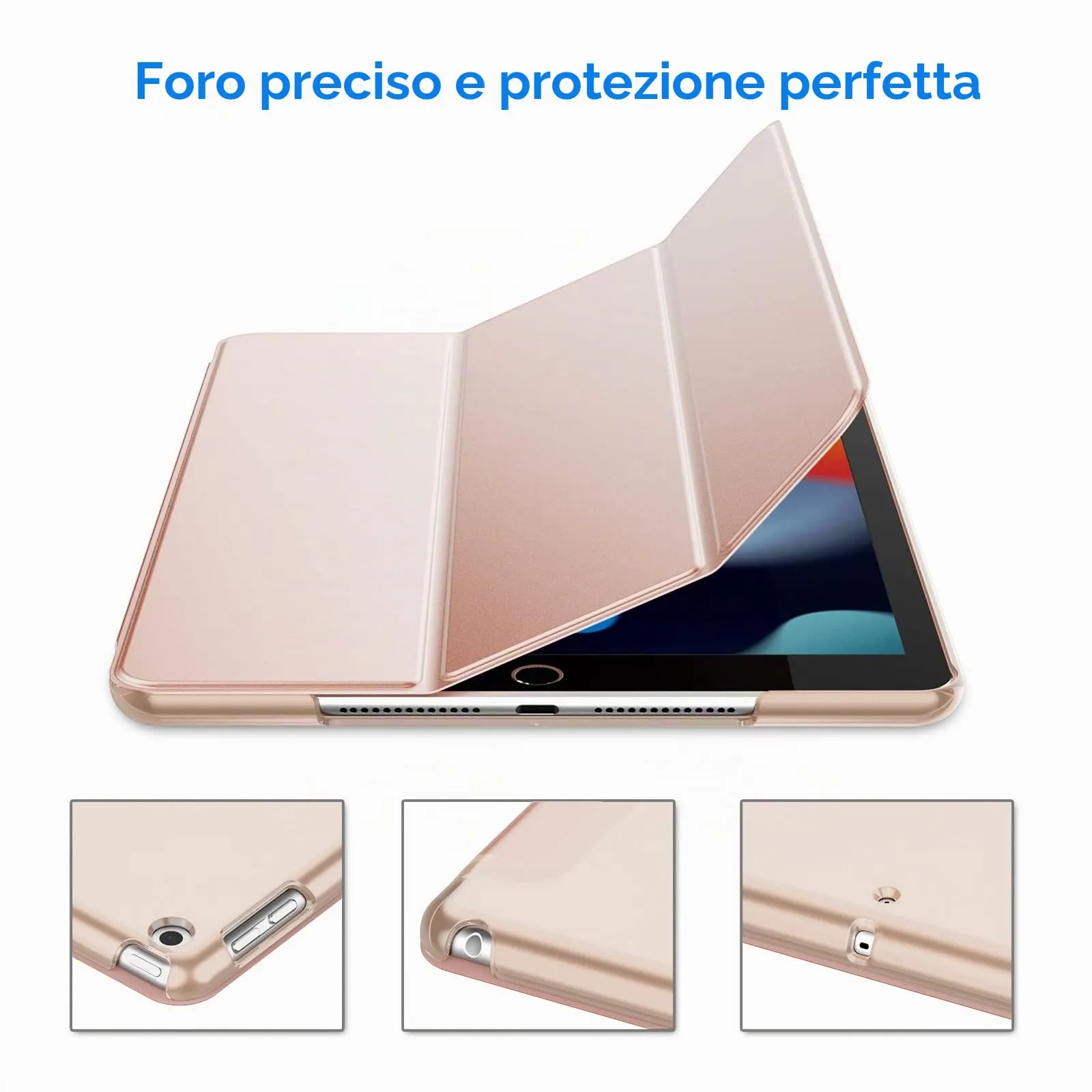 JETech Custodia per iPad 9ª/8ª/7ª Gen 10,2", Oro Rosa - immagine 3